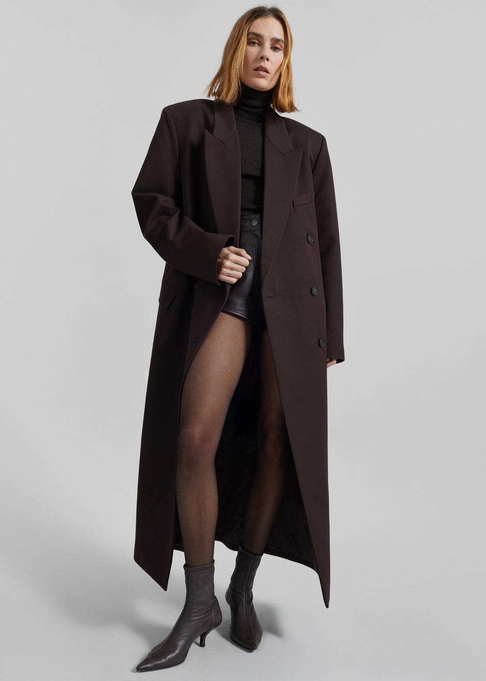 Jane Long Coat - Brown - 1