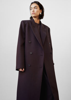 Jane Long Coat - Dark Plum