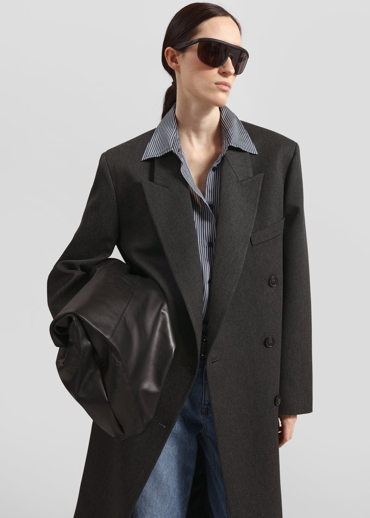 Jane Long Coat - Grey Melange - 2