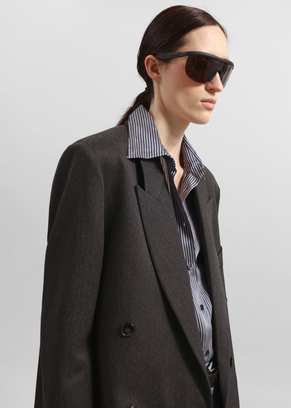 Jane Long Coat - Grey Melange - 4