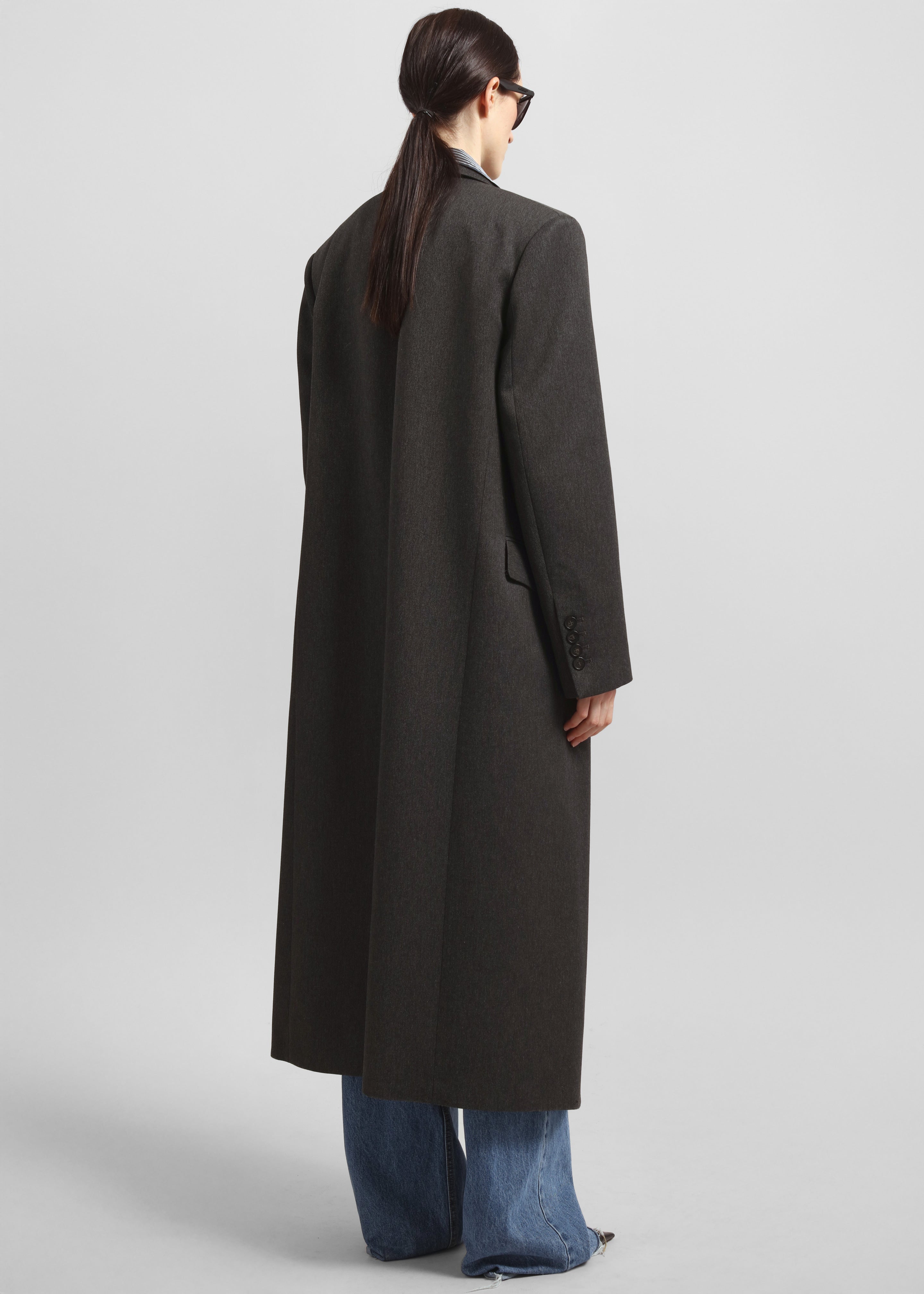 Jane Long Coat - Grey Melange - 6
