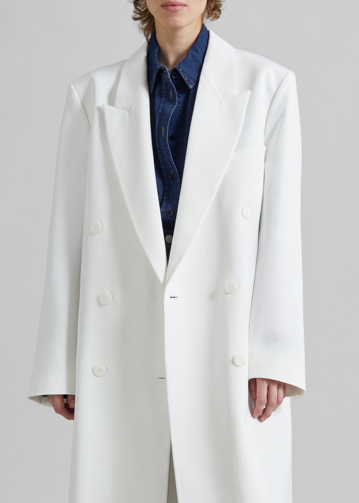 Jane Long Coat - White