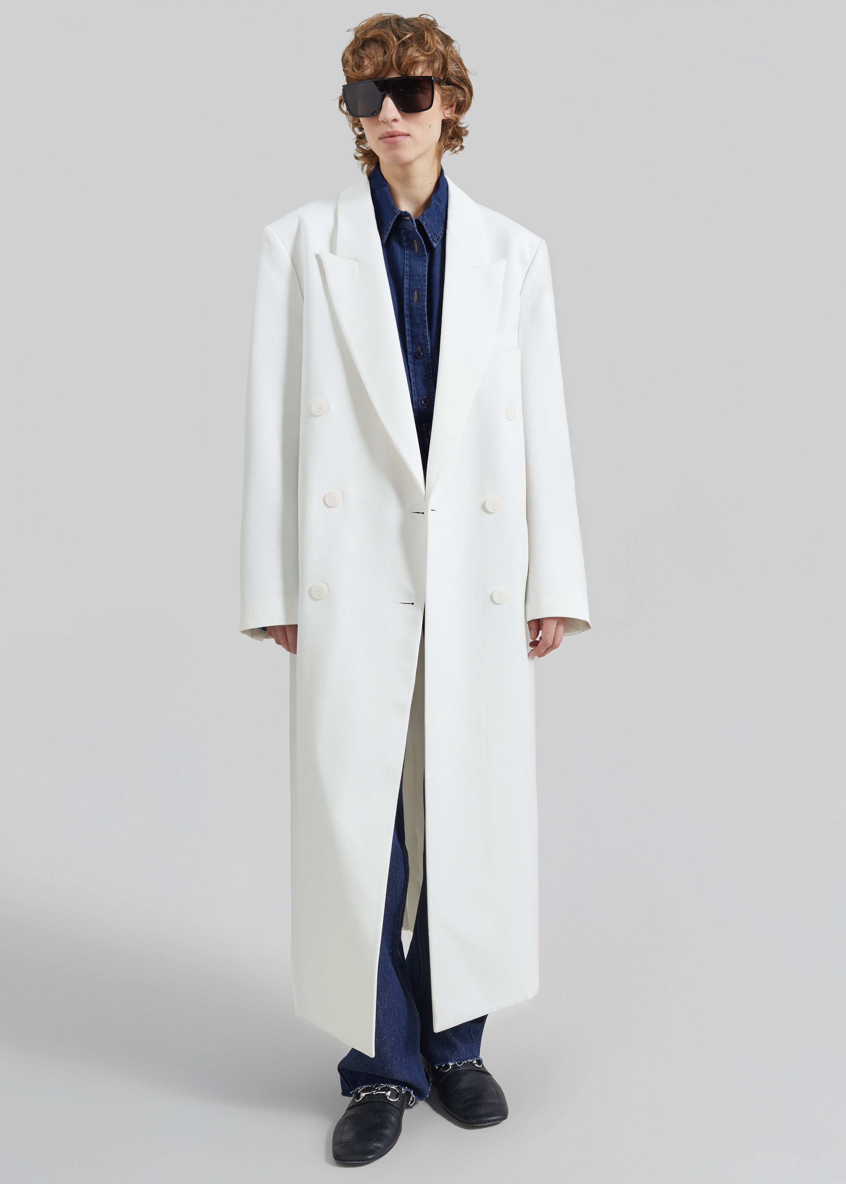 Jane Long Coat - White – The Frankie Shop