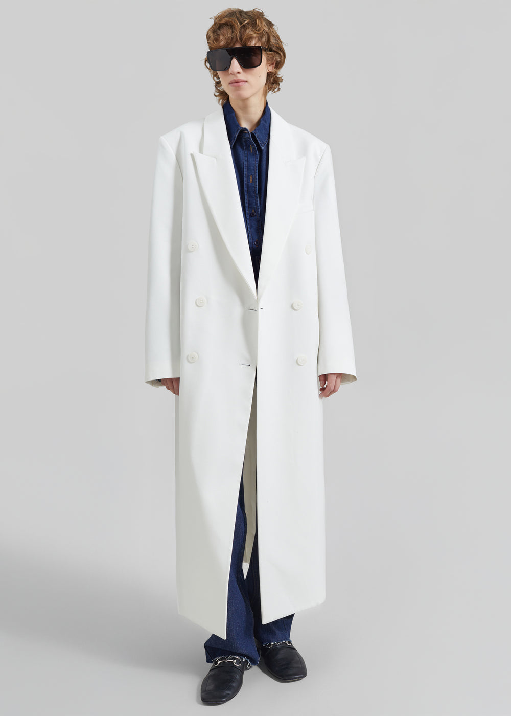 Jane Long Coat - White