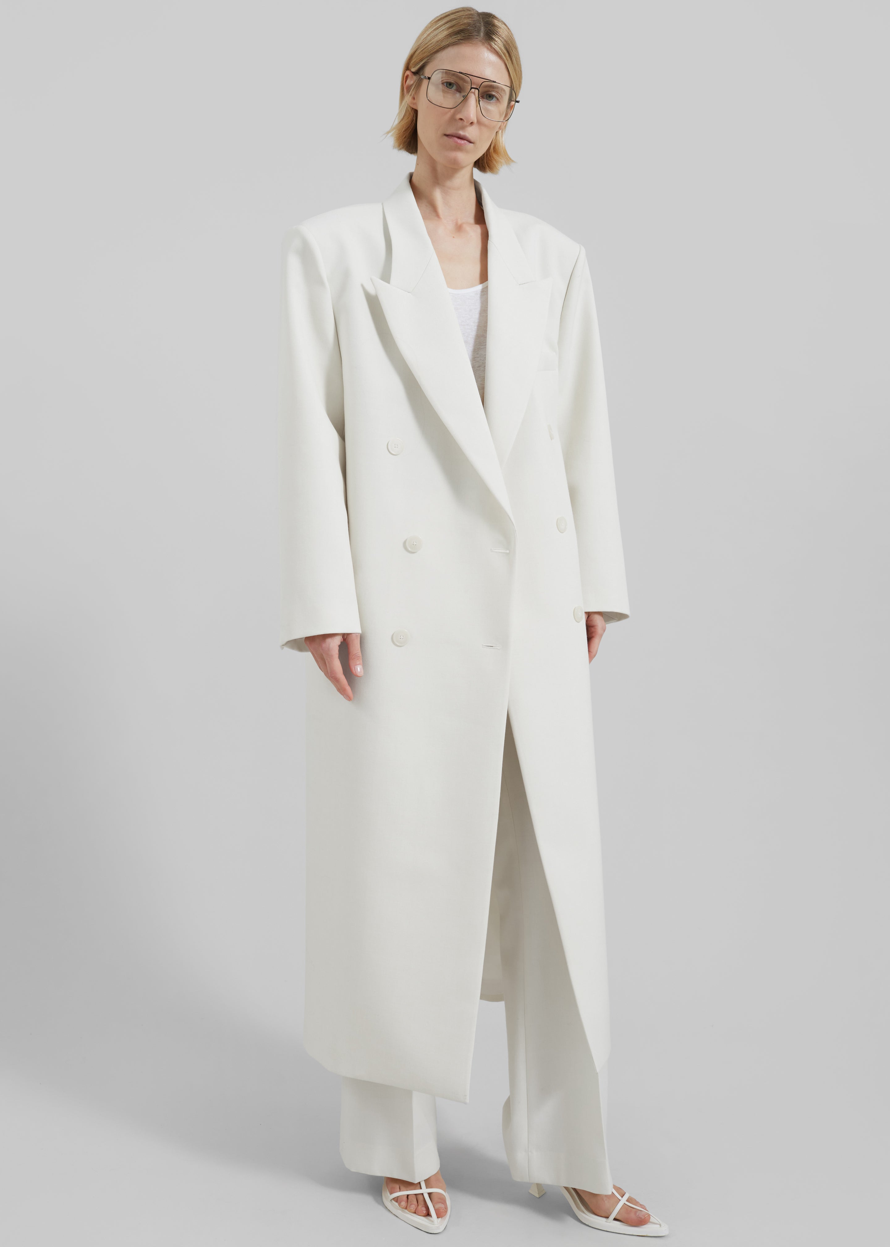 Jane Long Coat - White - 7