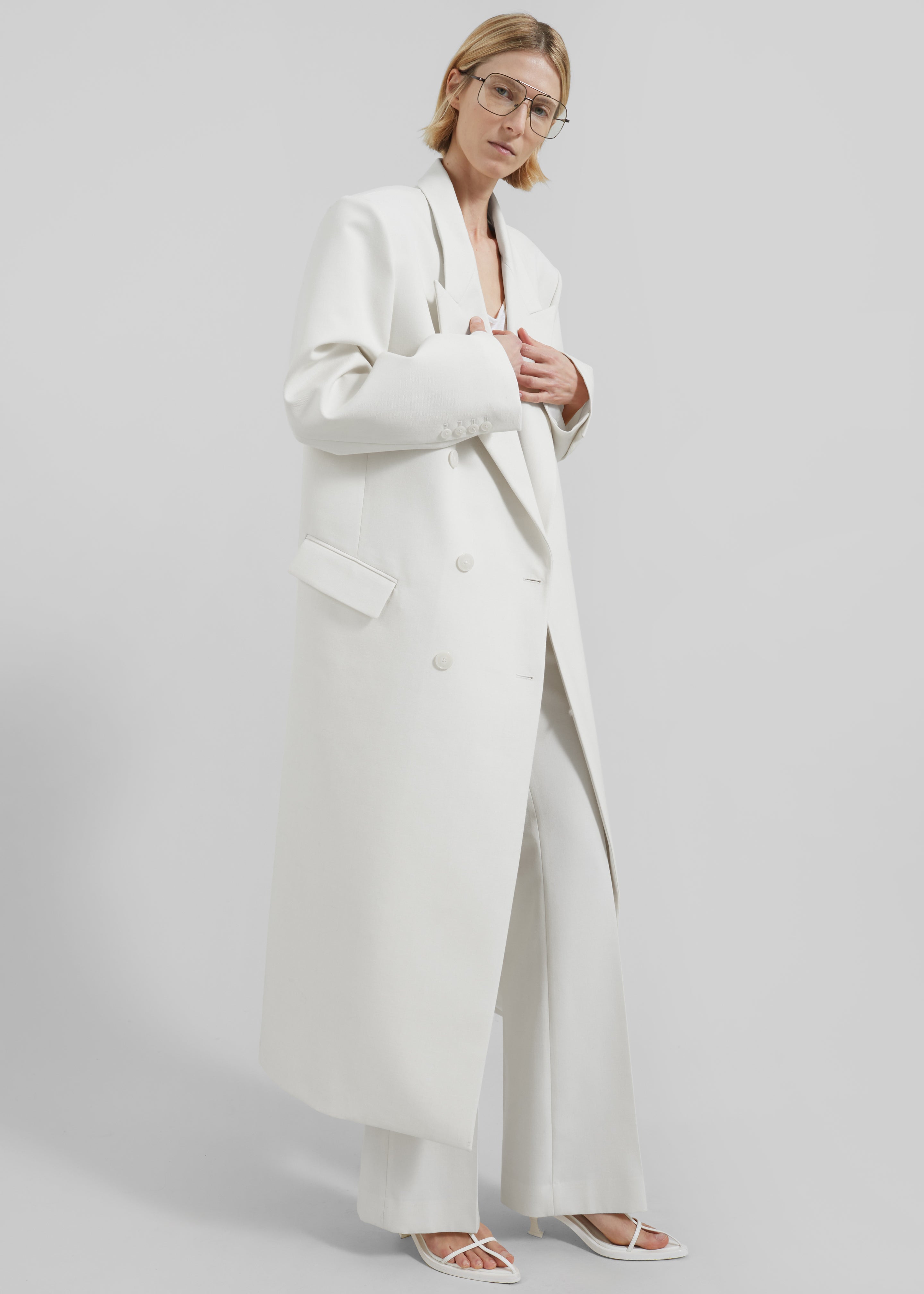 Jane Long Coat - White - 5