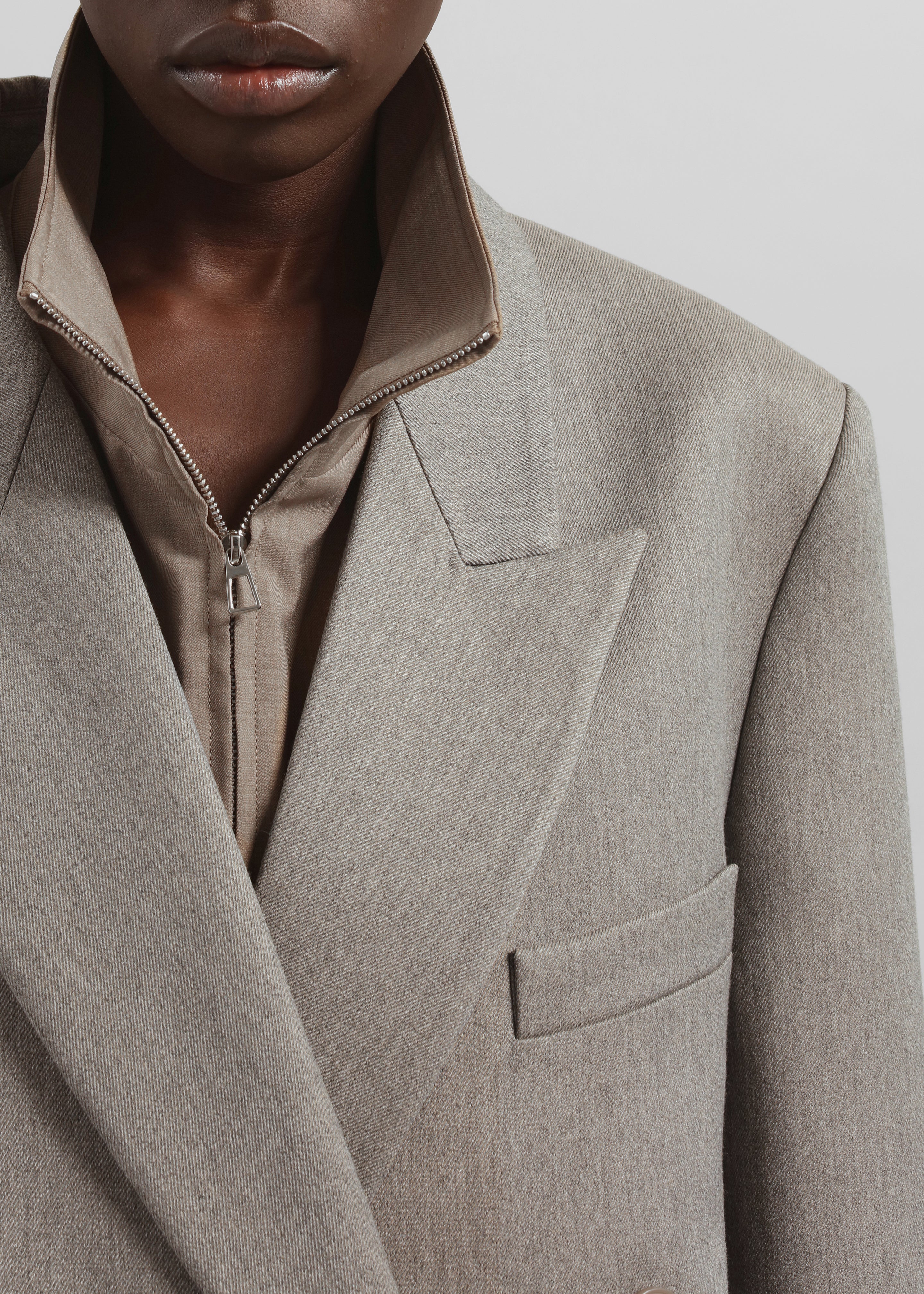 Jane Long Coat - Taupe Melange – The Frankie Shop