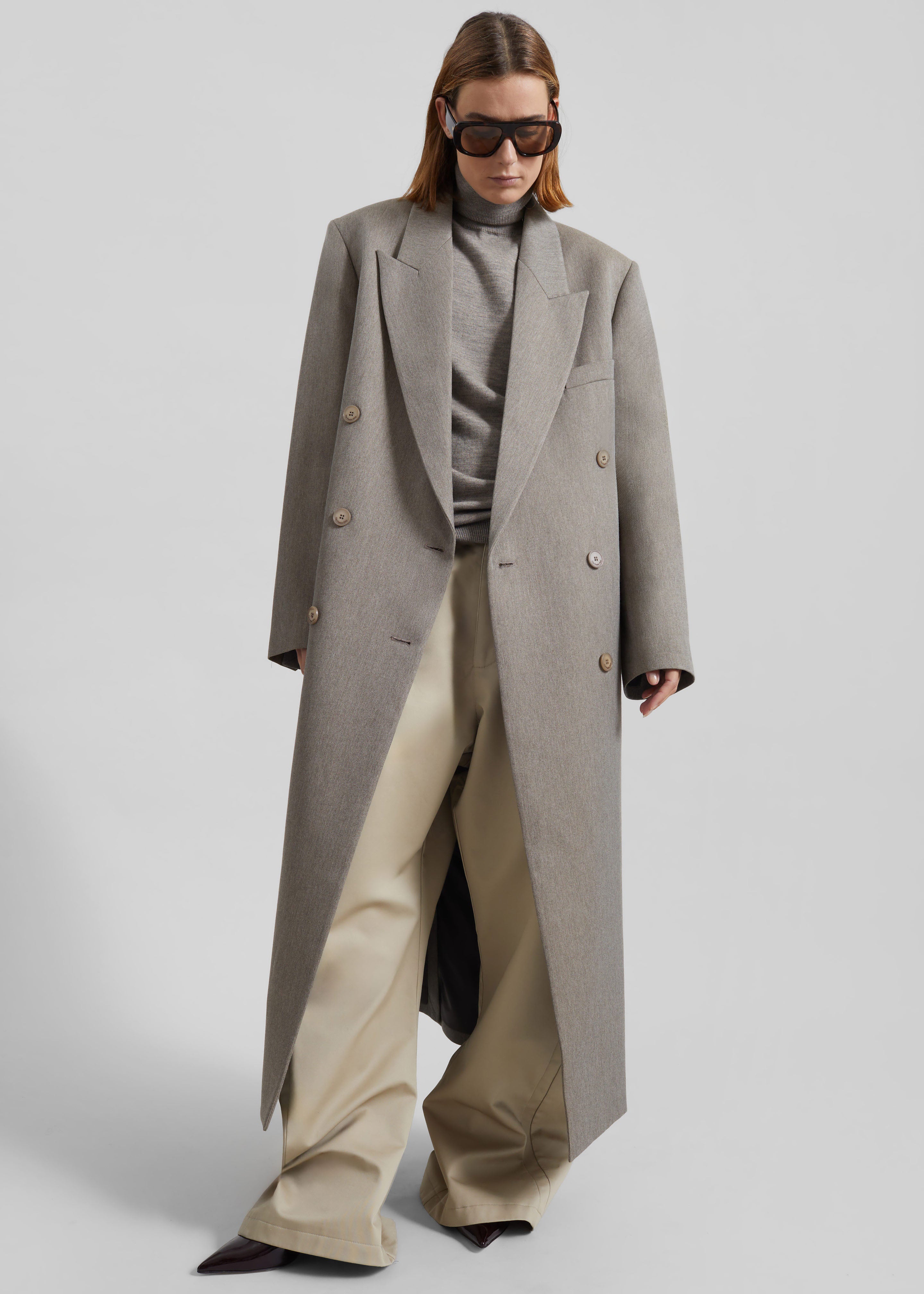 Jane Long Coat - Taupe Melange - 7