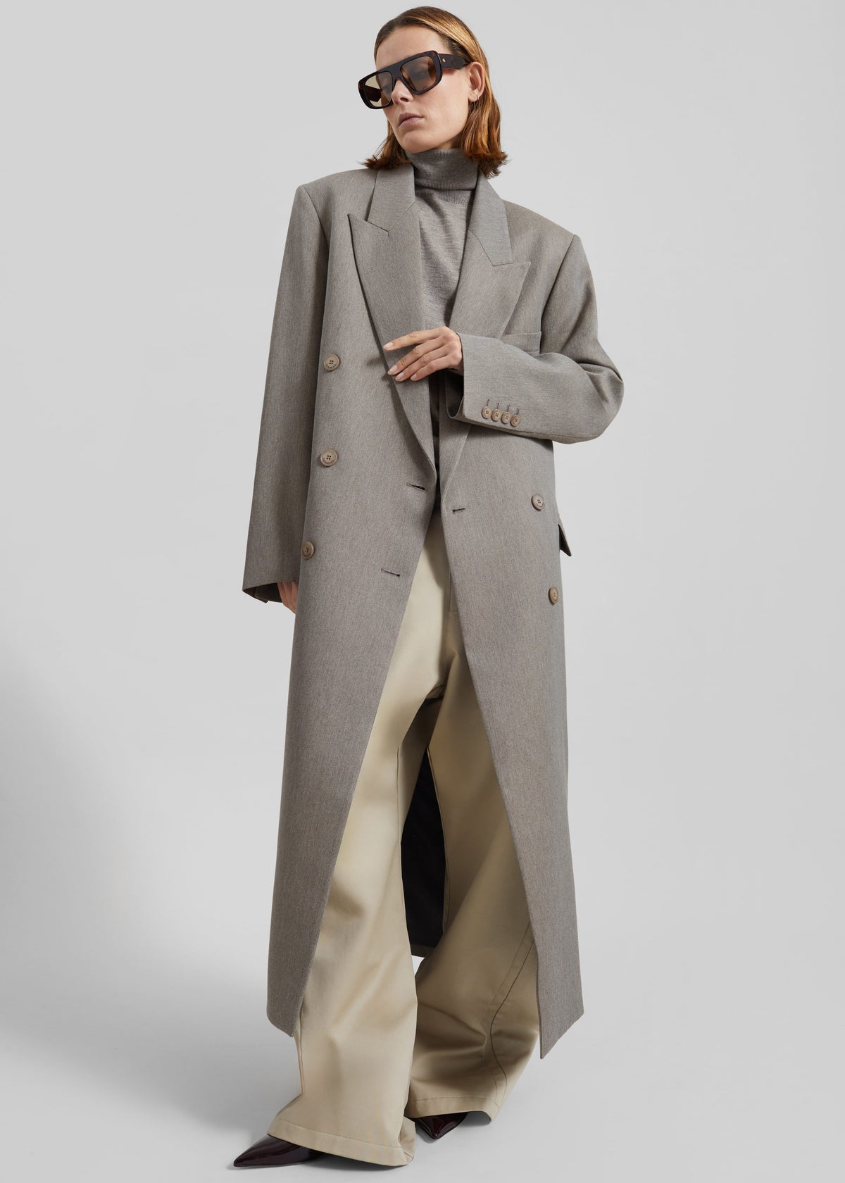 Jane Long Coat - Taupe Melange - 5