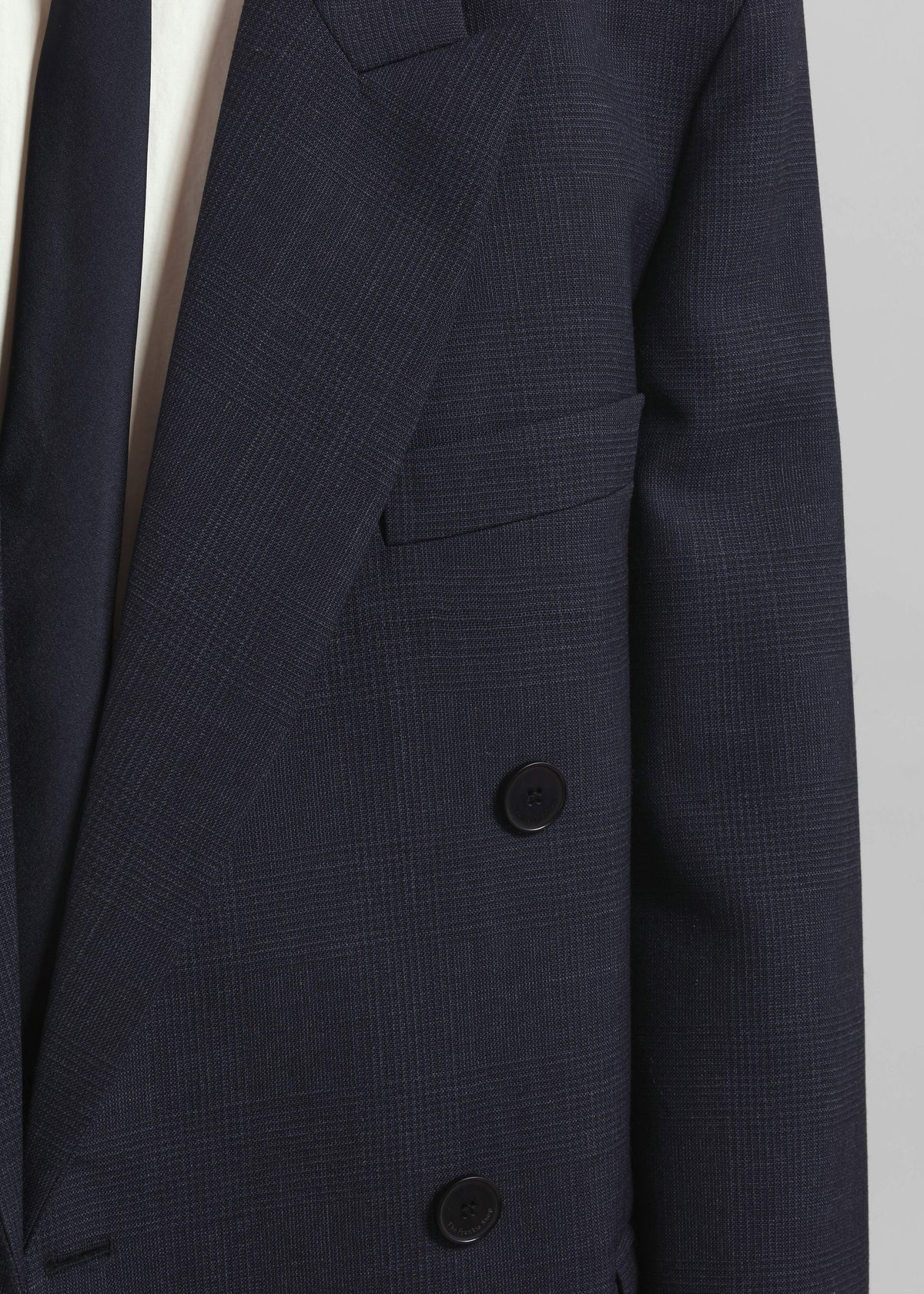 Jane Plaid Long Coat - Navy - 11