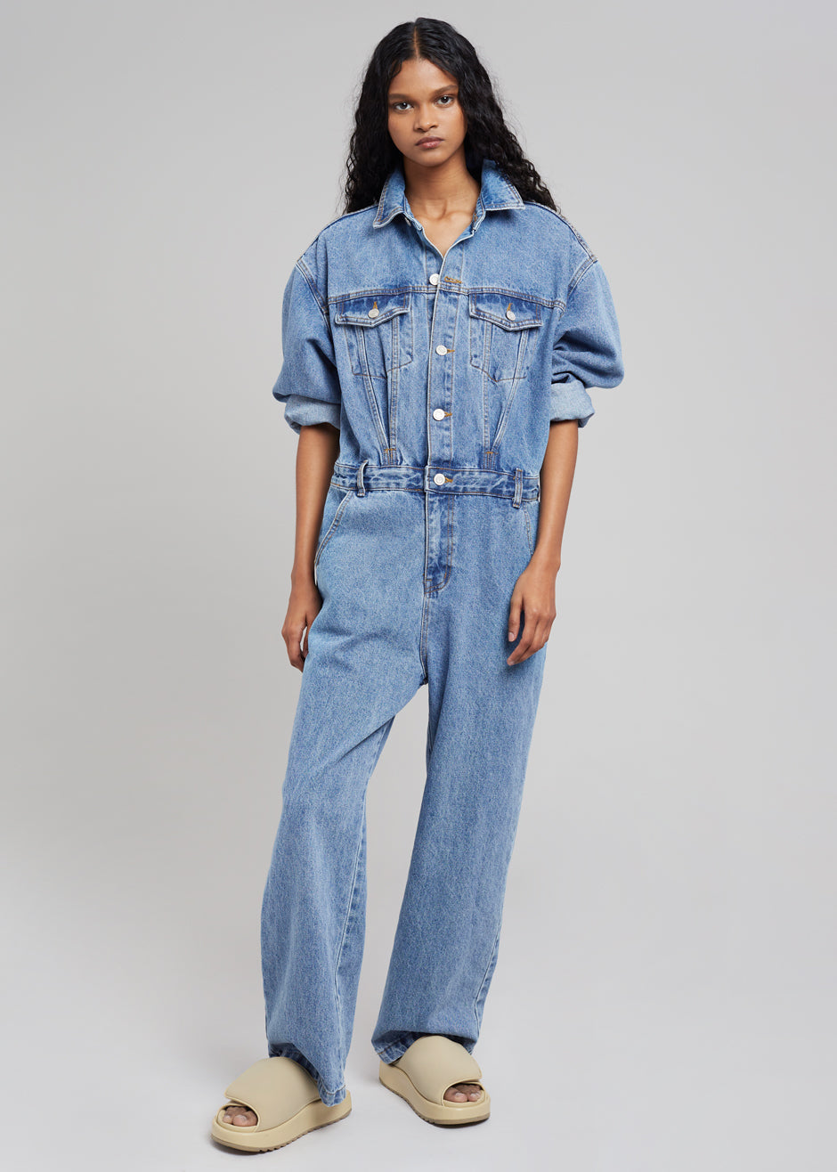 Jas Denim Jumpsuit - Dark Indigo – The Frankie Shop
