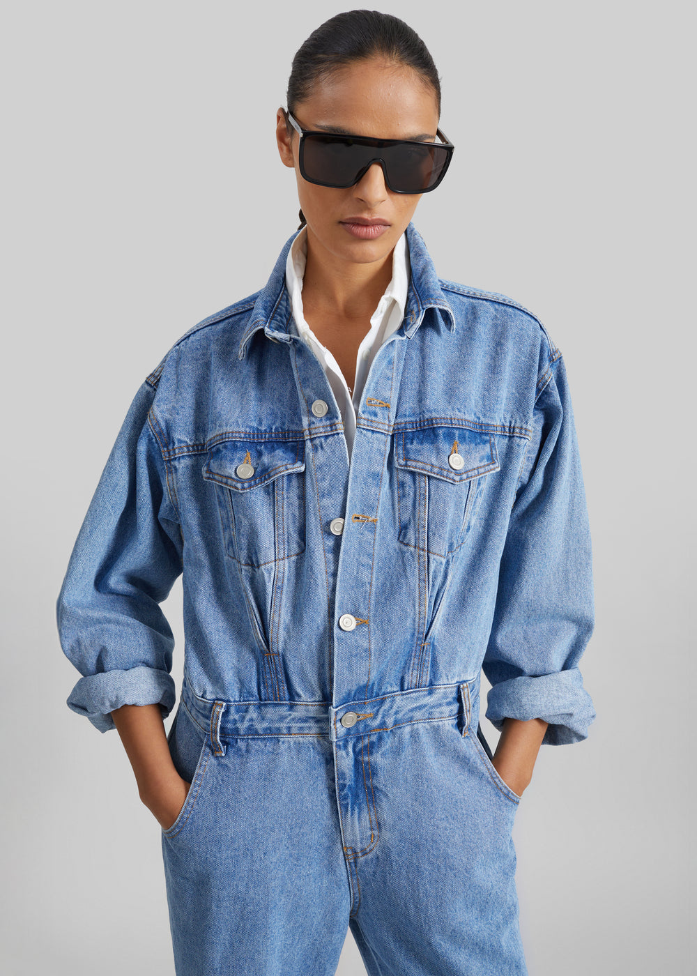 Jas Denim Jumpsuit - Dark Indigo - 1