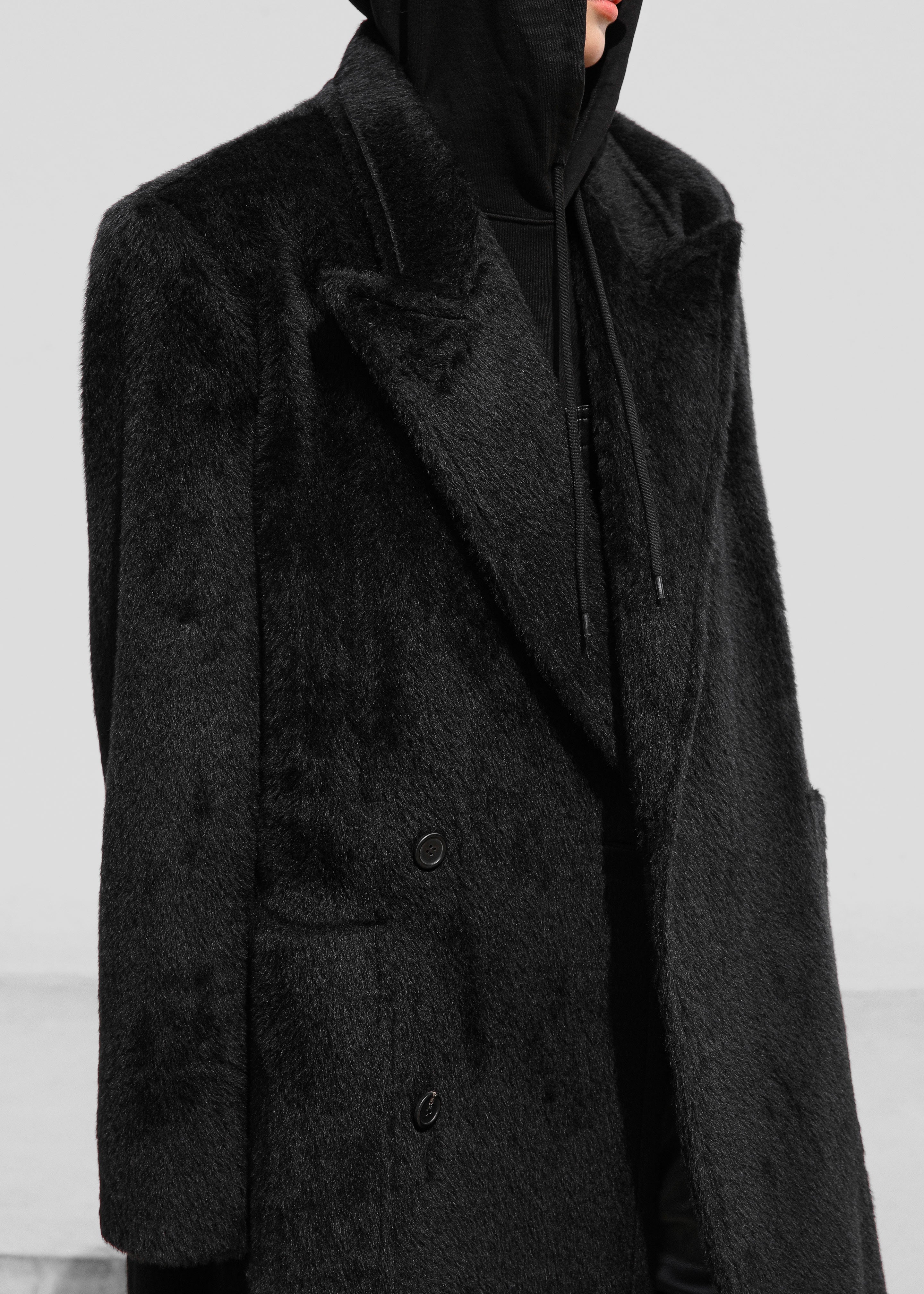 Jaylene Oversized Wool Coat - Black - 4