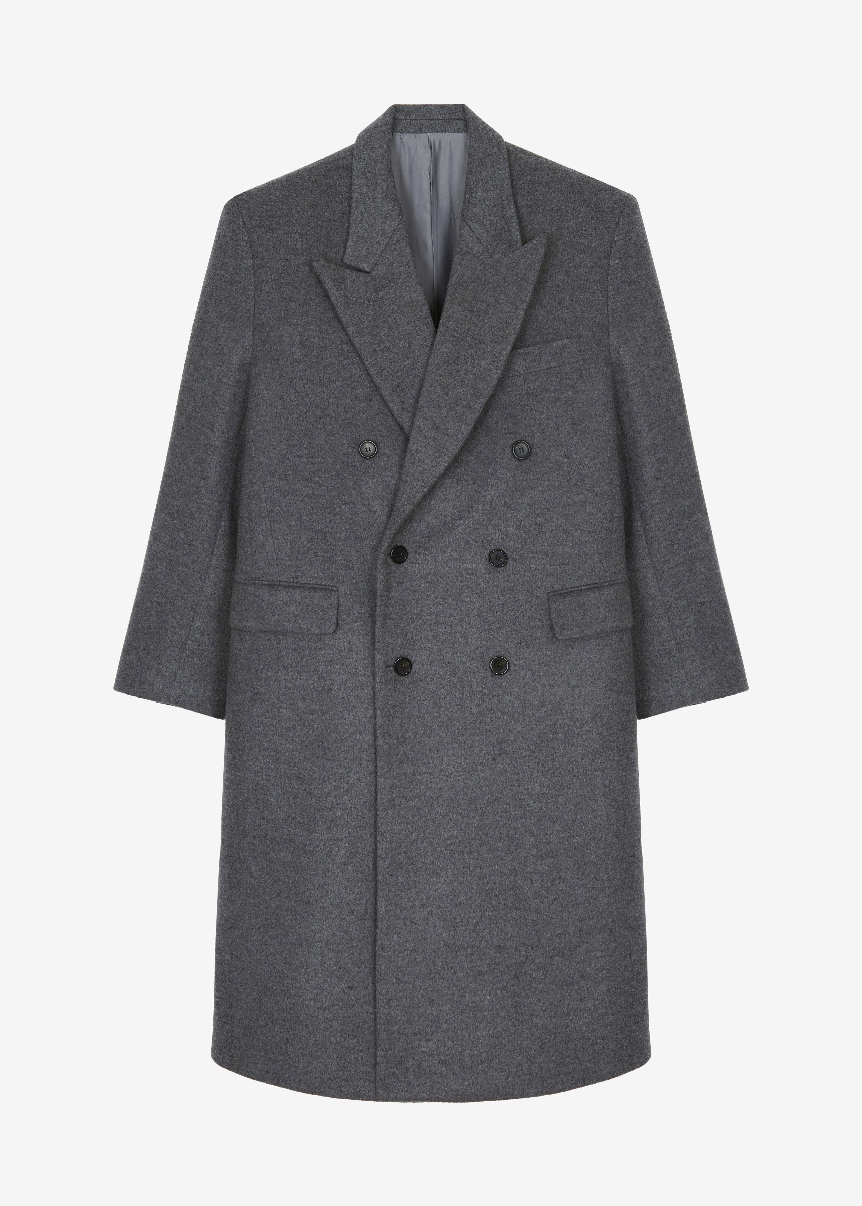 Jaylene Oversized Wool Coat - Grey - 13