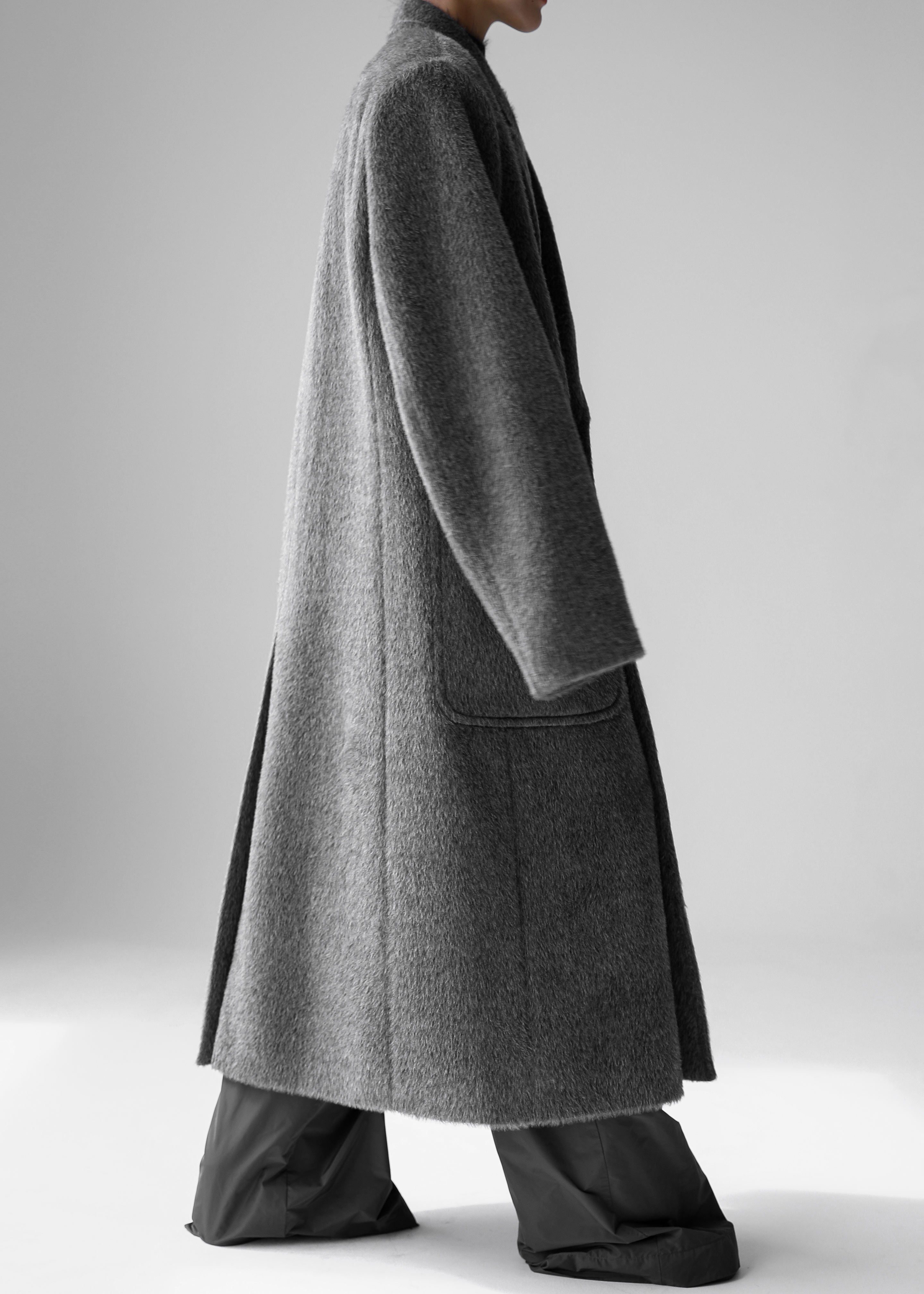 Jaylene Oversized Wool Coat - Grey - 11