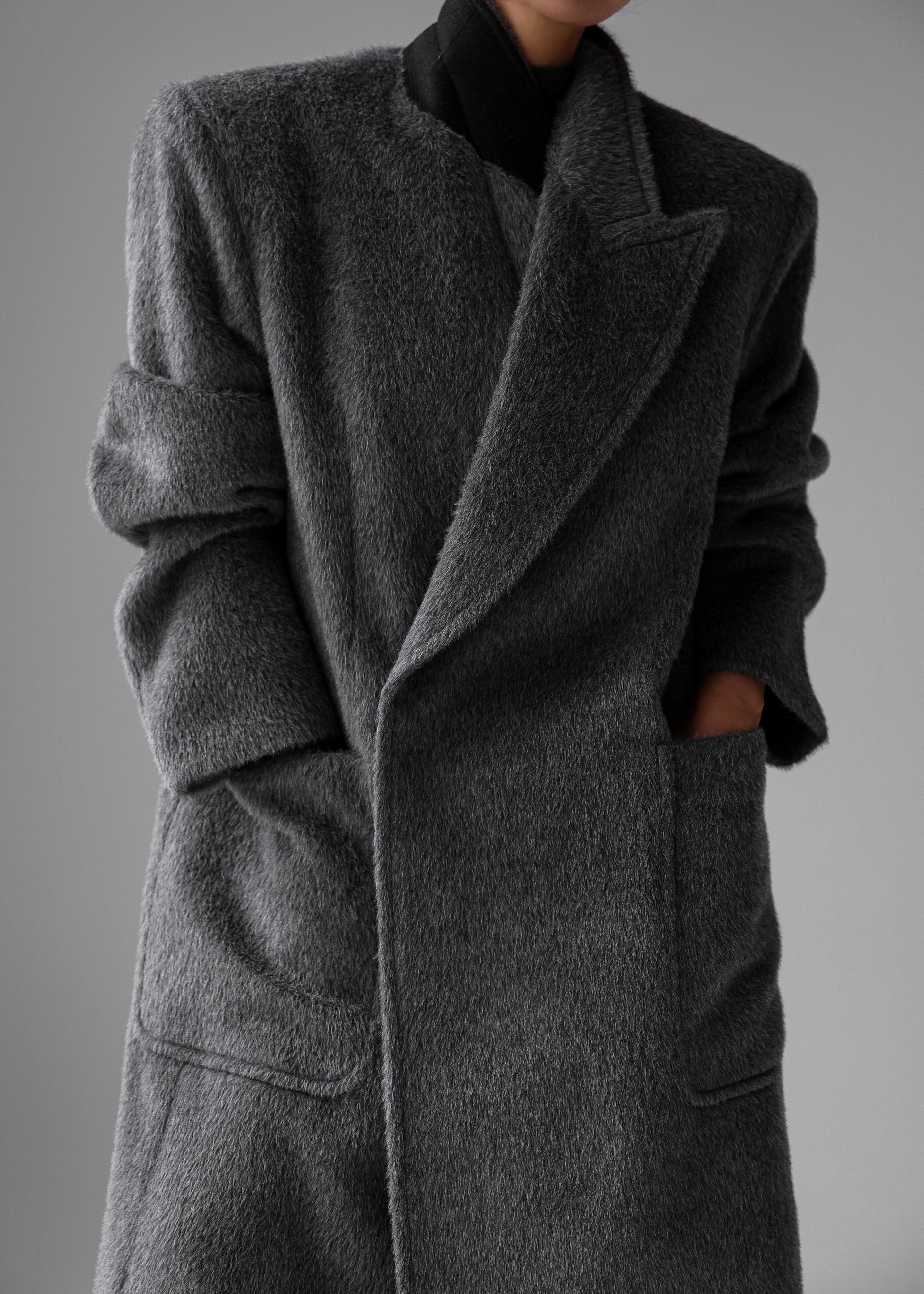 Jaylene Oversized Wool Coat - Grey - 10