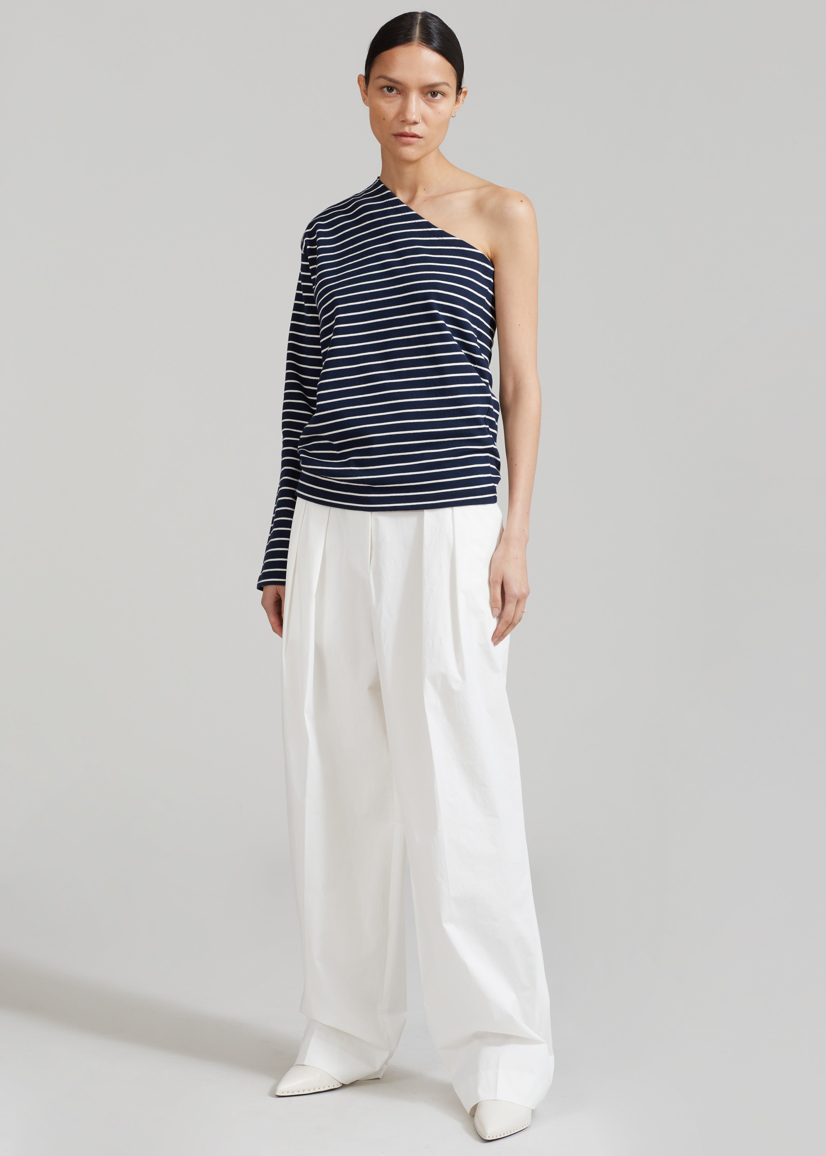 Navy one shoulder online top