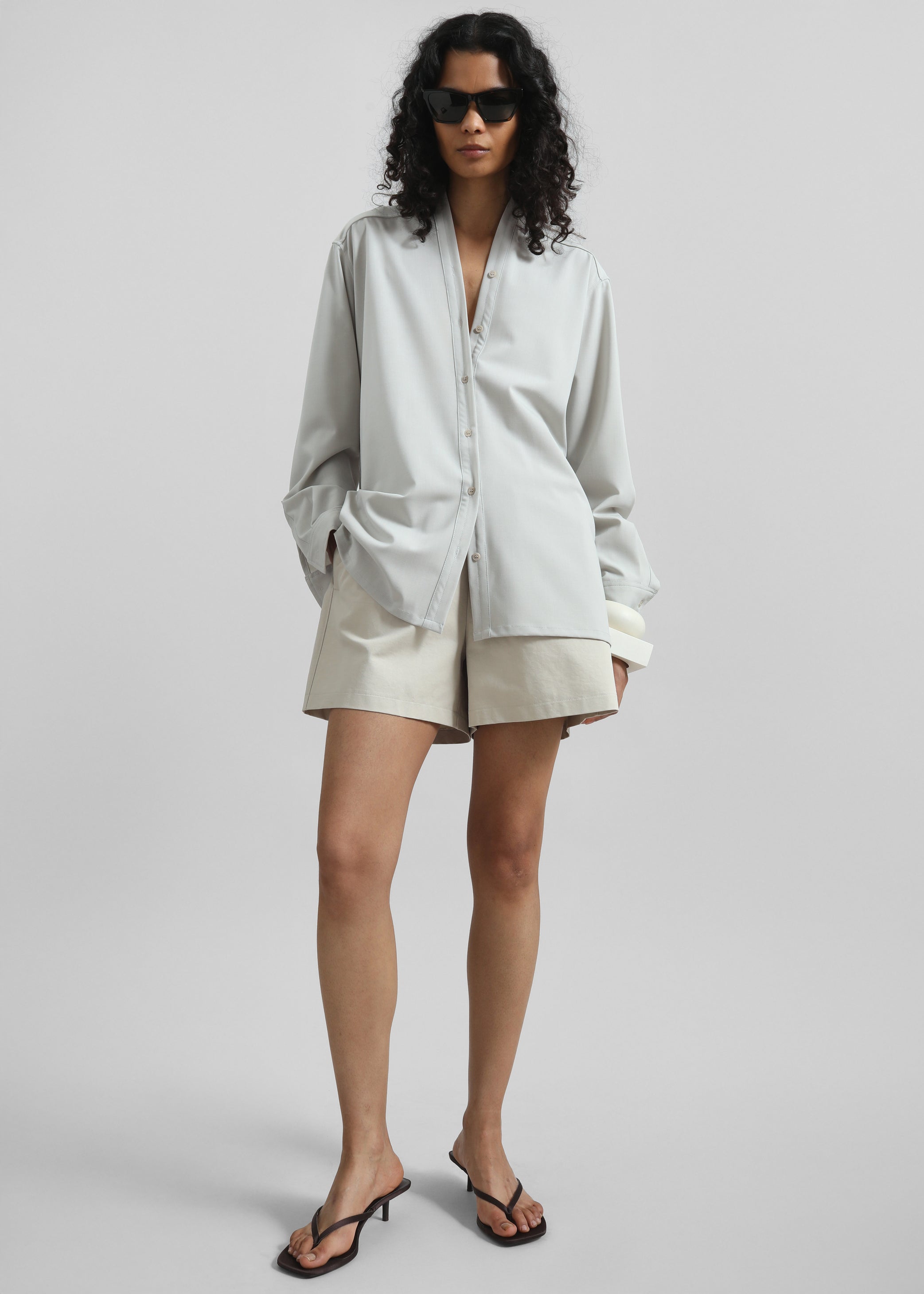 Shop the look image for Alven Belted Shirt - Stone