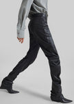 Jessa Leather Ruched Pants - Black