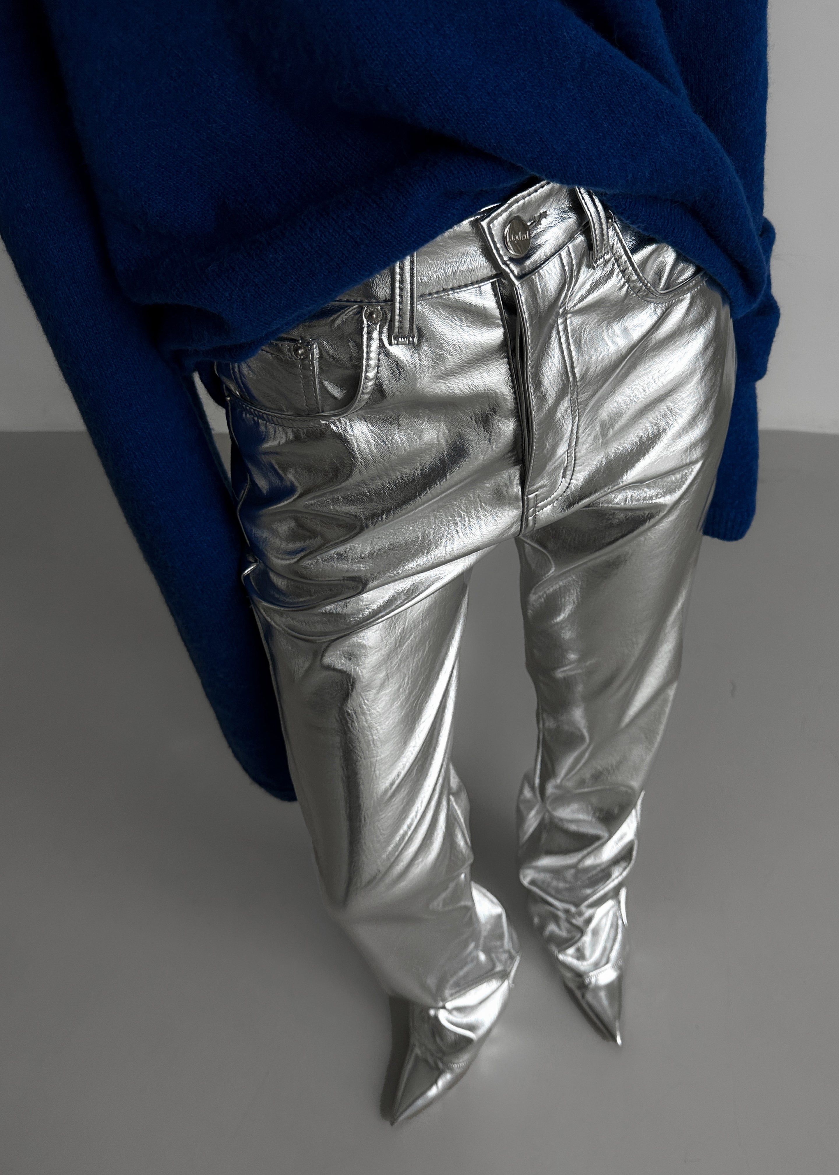 Metallic 5 pocket trousers | Pants | Men's | Ferragamo US