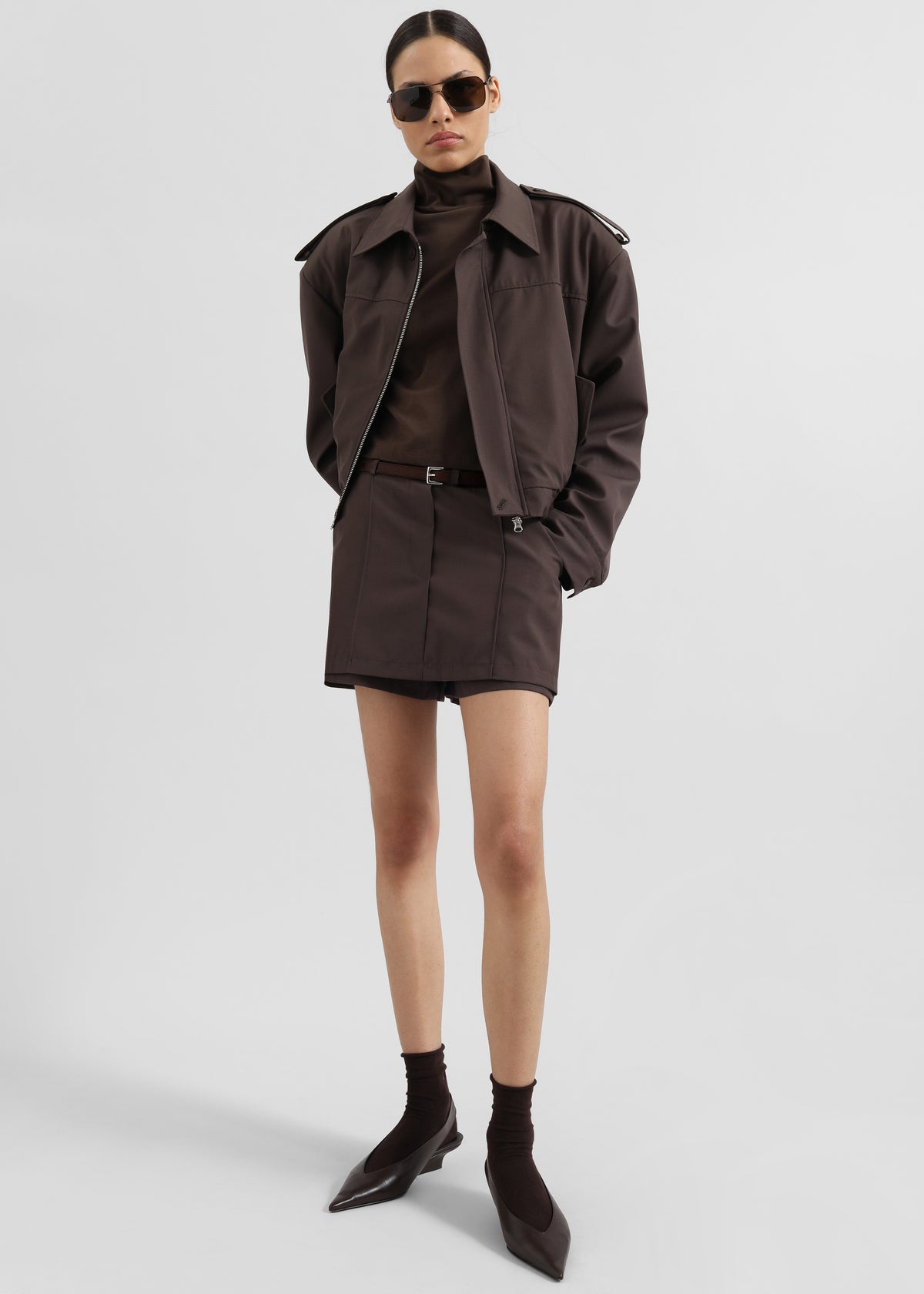 Jessie Leather Belt - Brown - 6