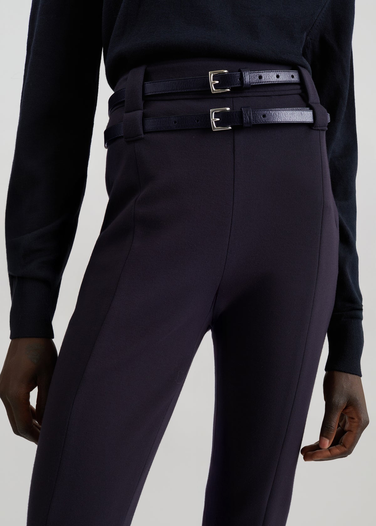Jessie Leather Belt - Dark Navy