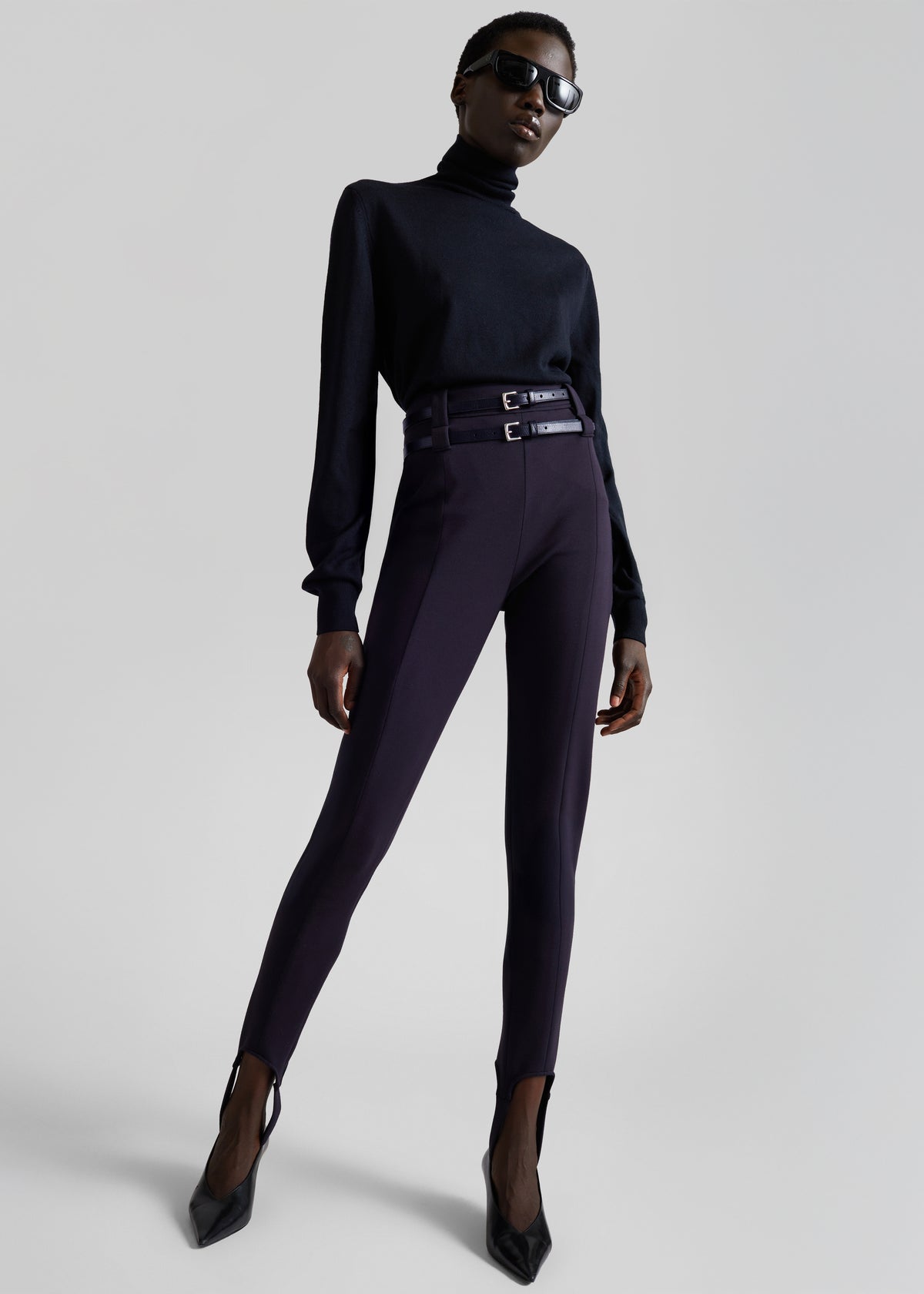 Jessie Leather Belt - Dark Navy
