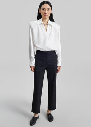 Jet Slim Tailored Trousers - Black/White Pinstripe