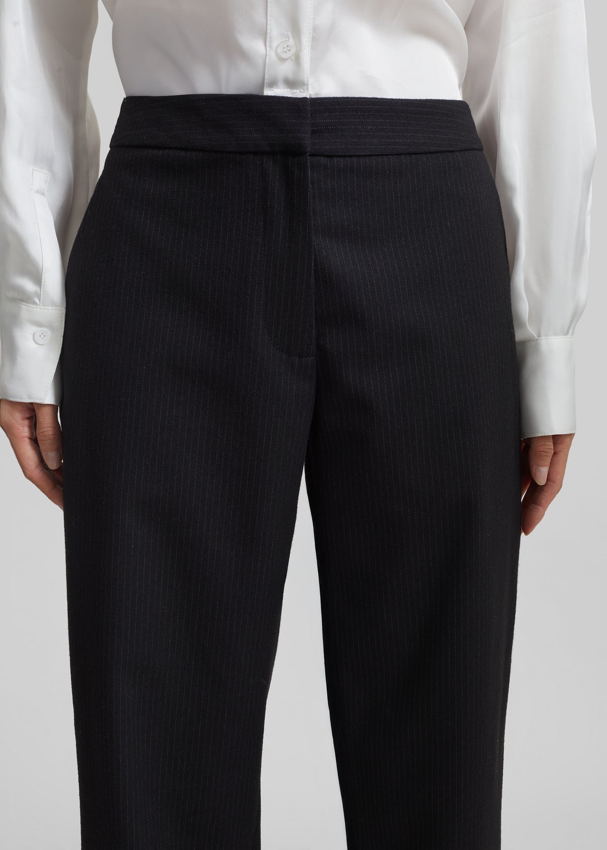 Jet Slim Tailored Trousers - Black/White Pinstripe - 4