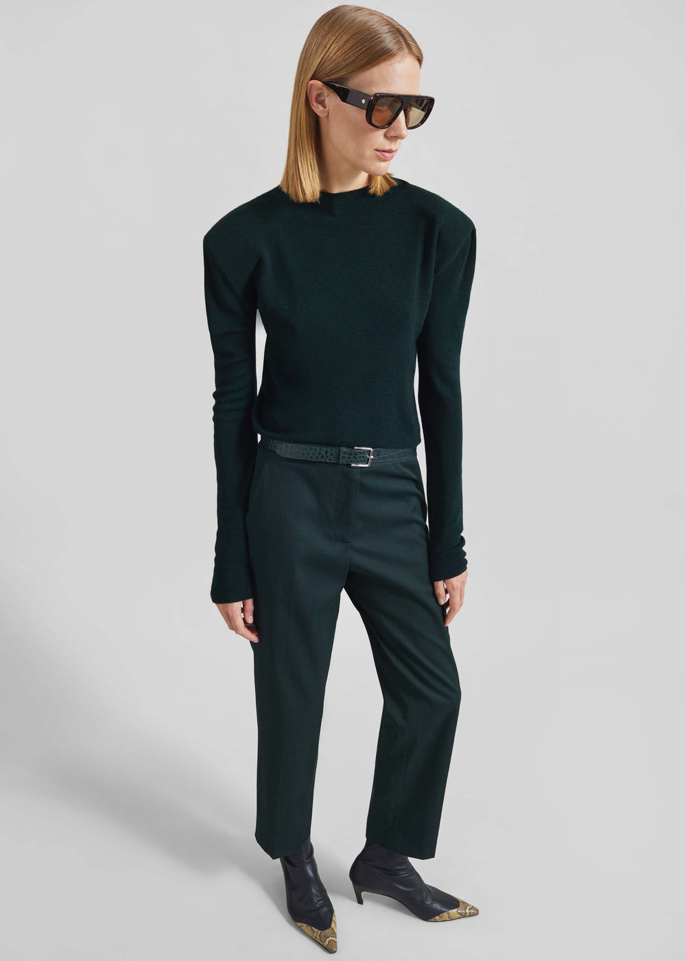 Jet Slim Tailored Trousers - Bottle Green - 1