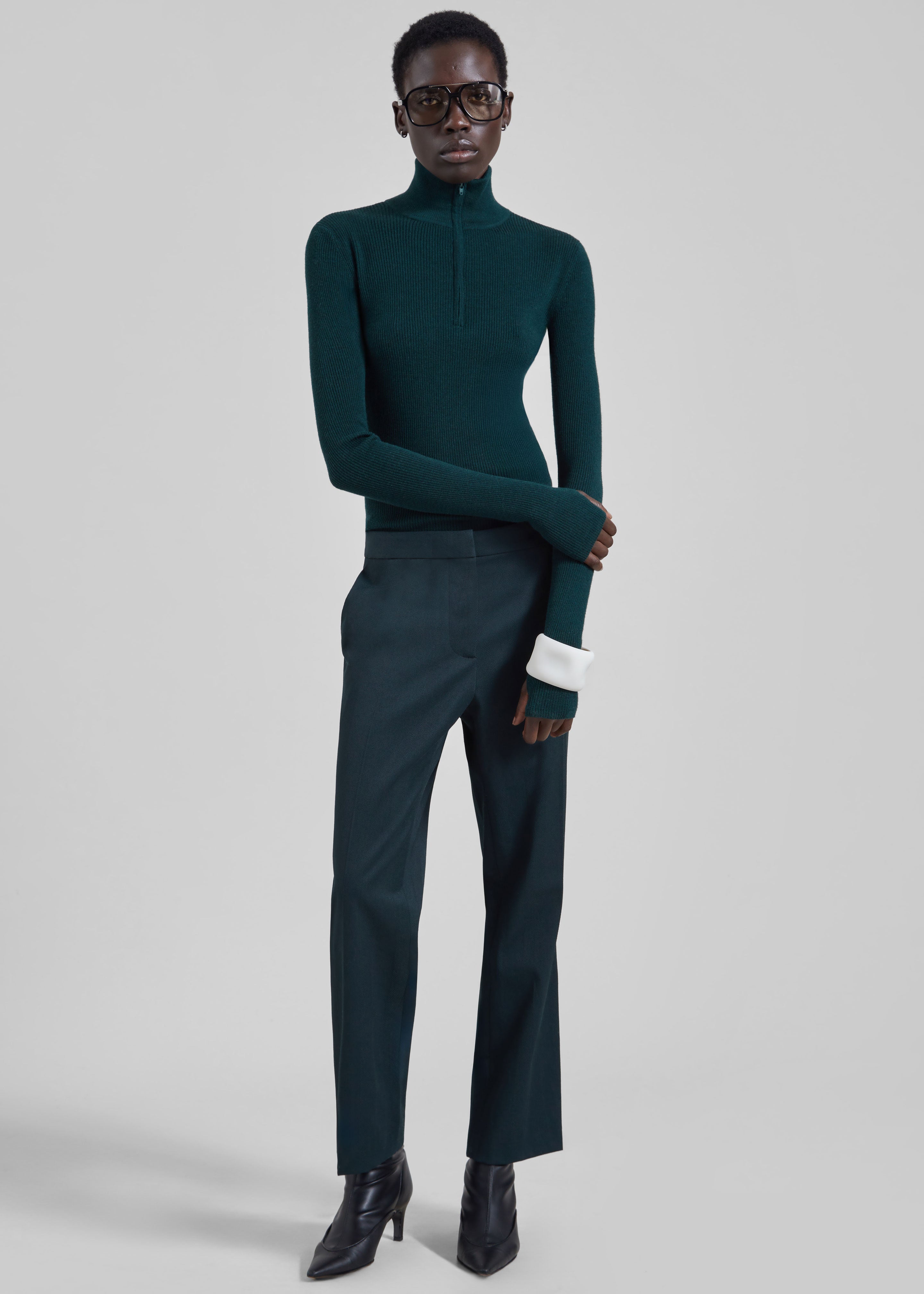 Jet Slim Tailored Trousers - Bottle Green - 4