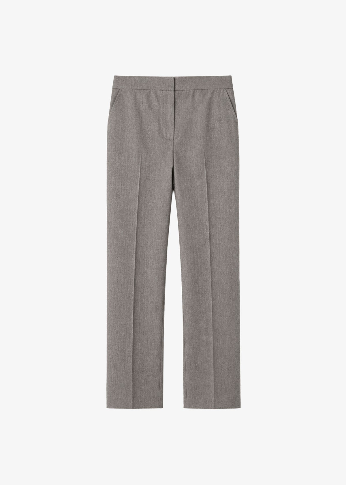 Jet Wool Slim Tailored Trousers - Light Taupe Melange - 8