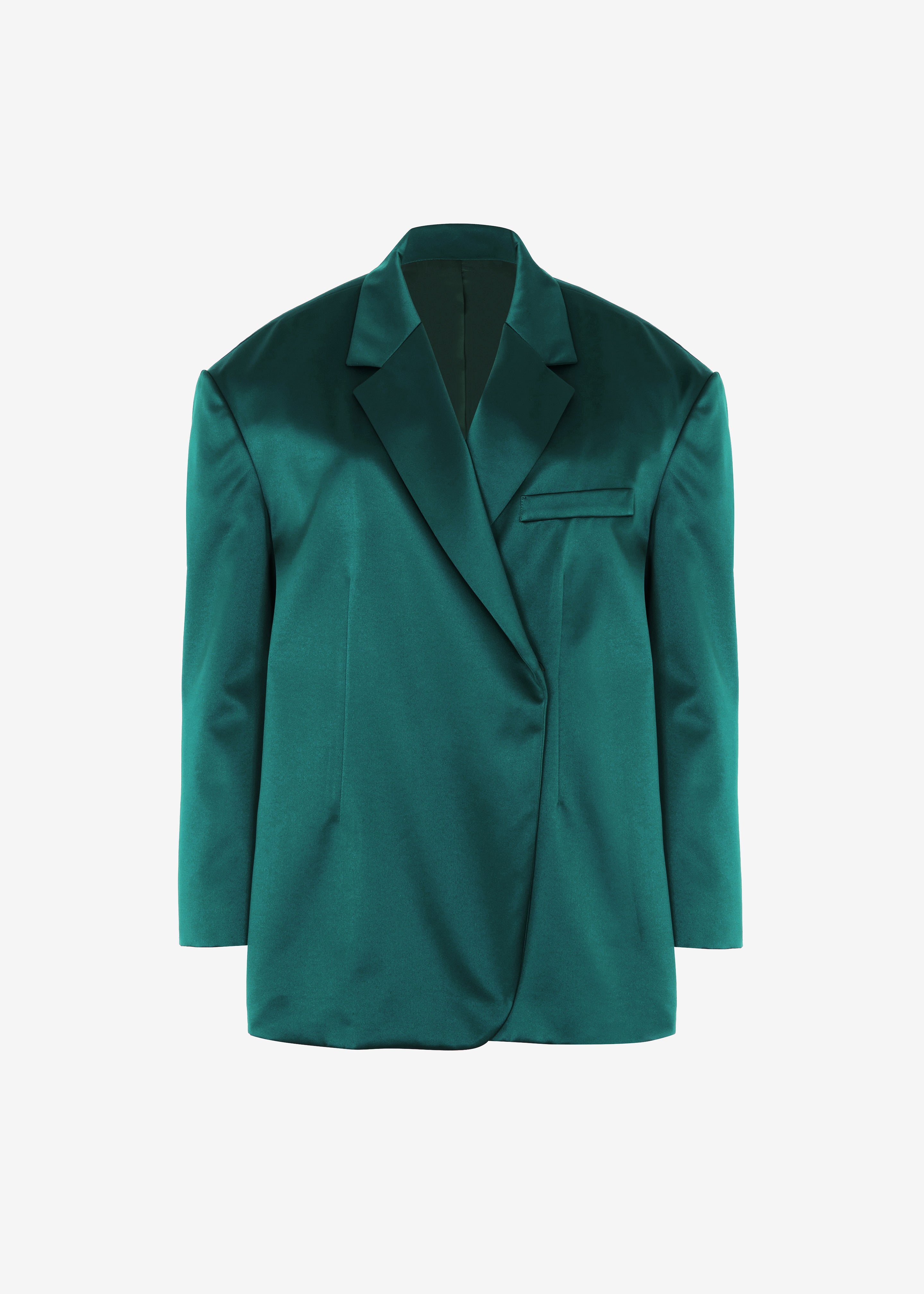 Jo Satin Blazer - Deep Teal – The Frankie Shop