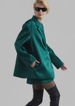 Jo Satin Blazer - Deep Teal