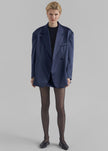 Jo Satin Blazer - Navy