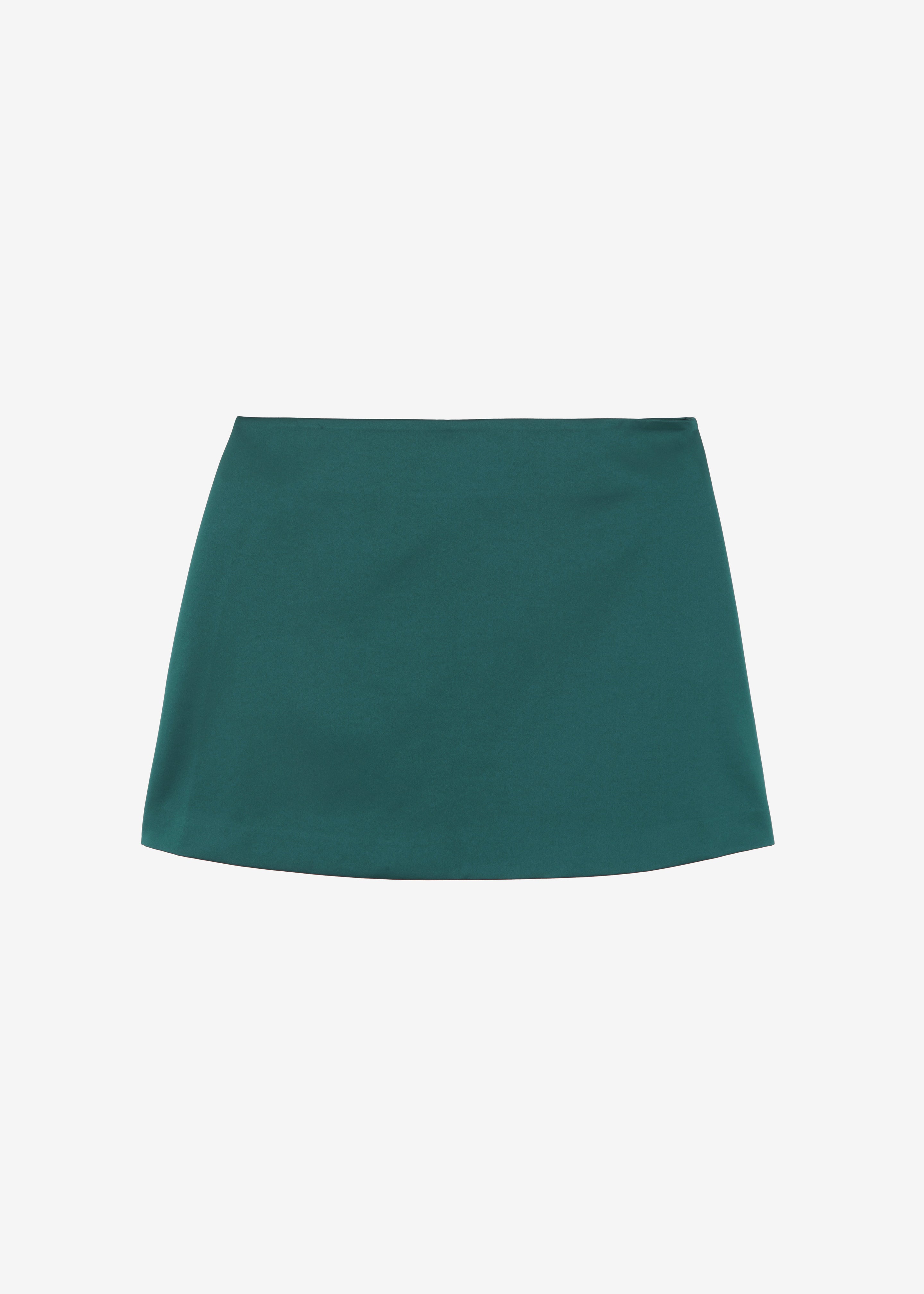 Jo Satin Mini Skirt - Deep Teal - 12
