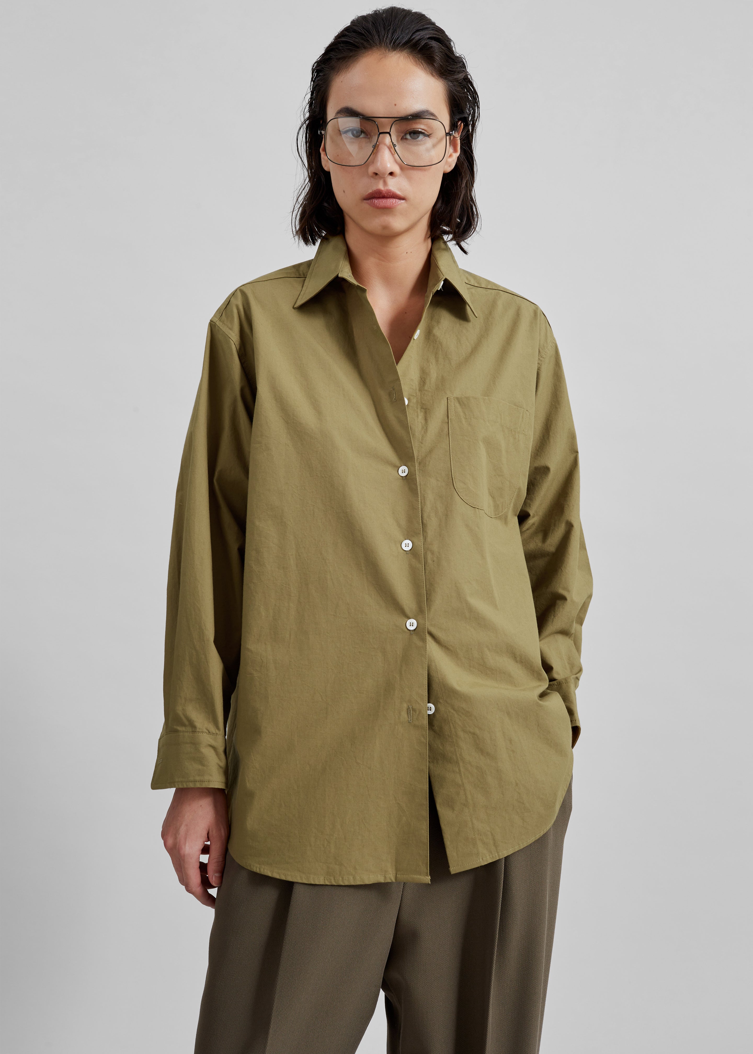 Jody Button Up Shirt - Khaki - 5