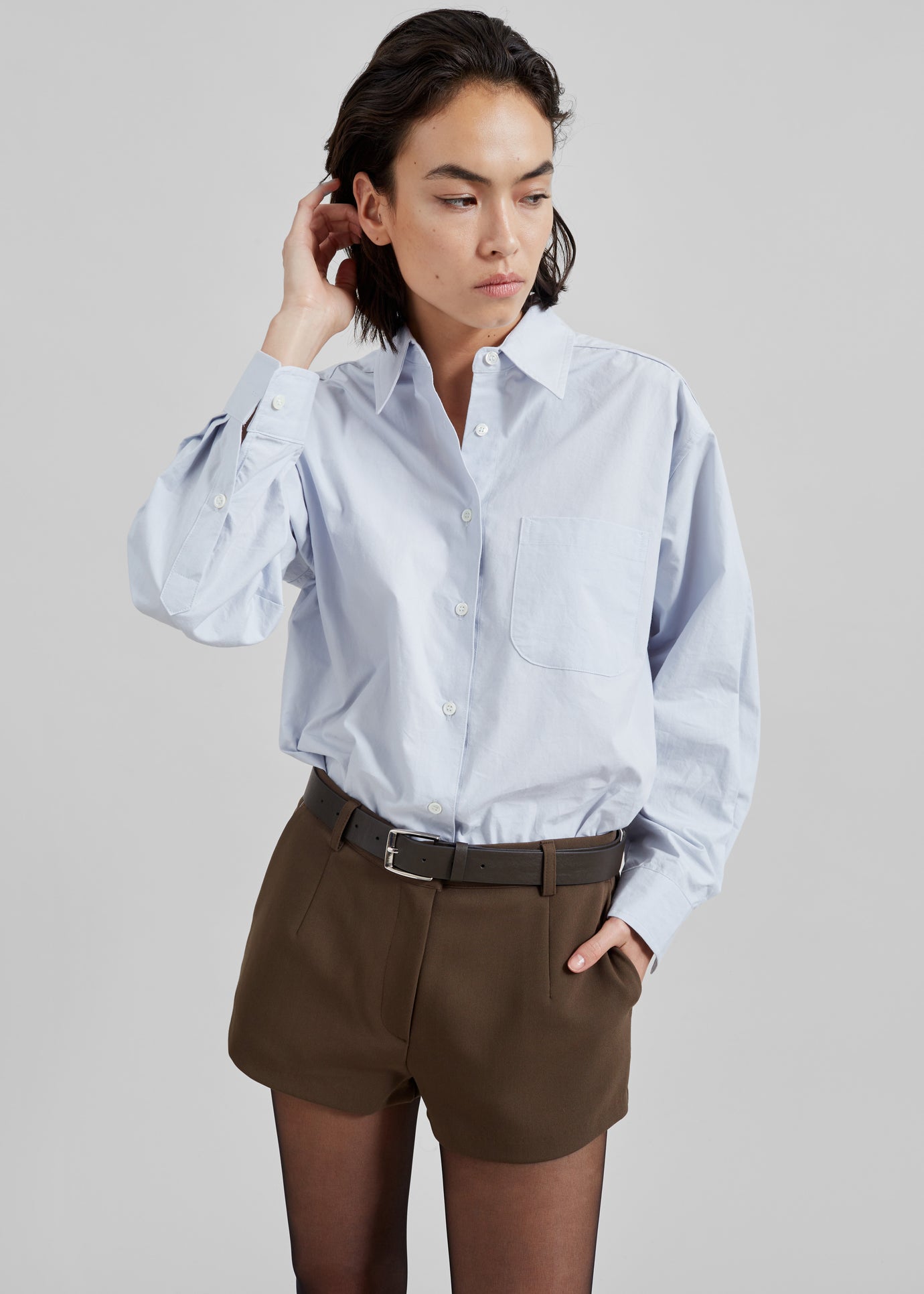 Jody Button Up Shirt - Light Blue - 1