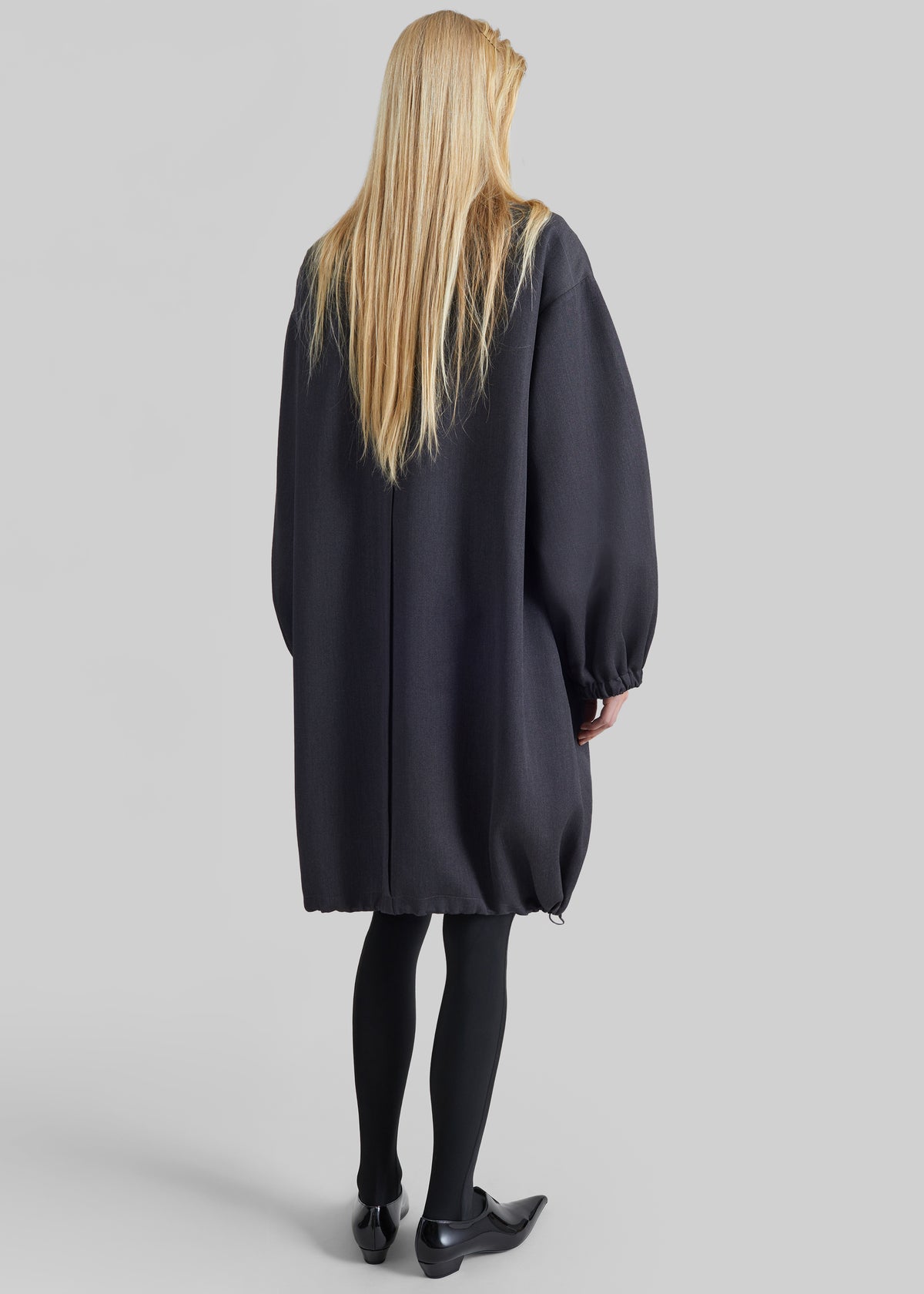 Joelle Zip-Up Overcoat - Dark Grey