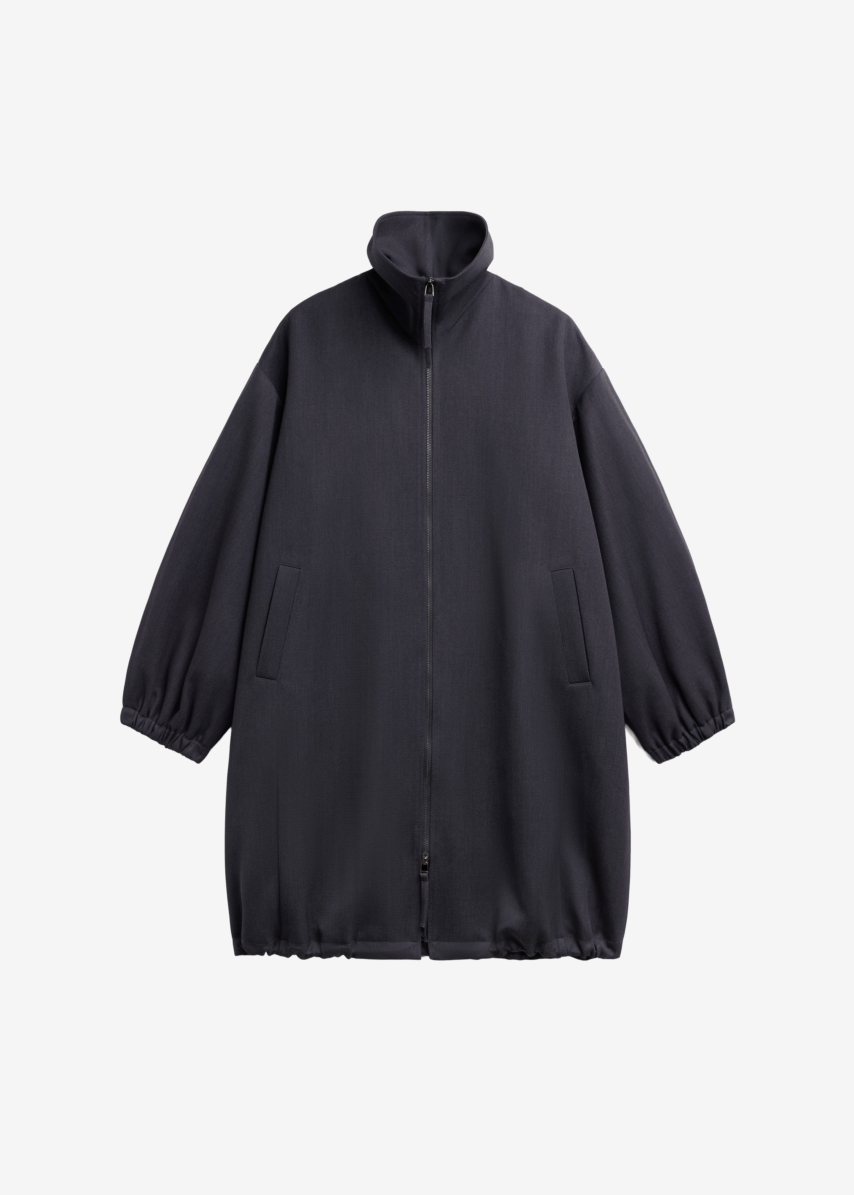 Joelle Zip-Up Overcoat - Dark Grey – The Frankie Shop