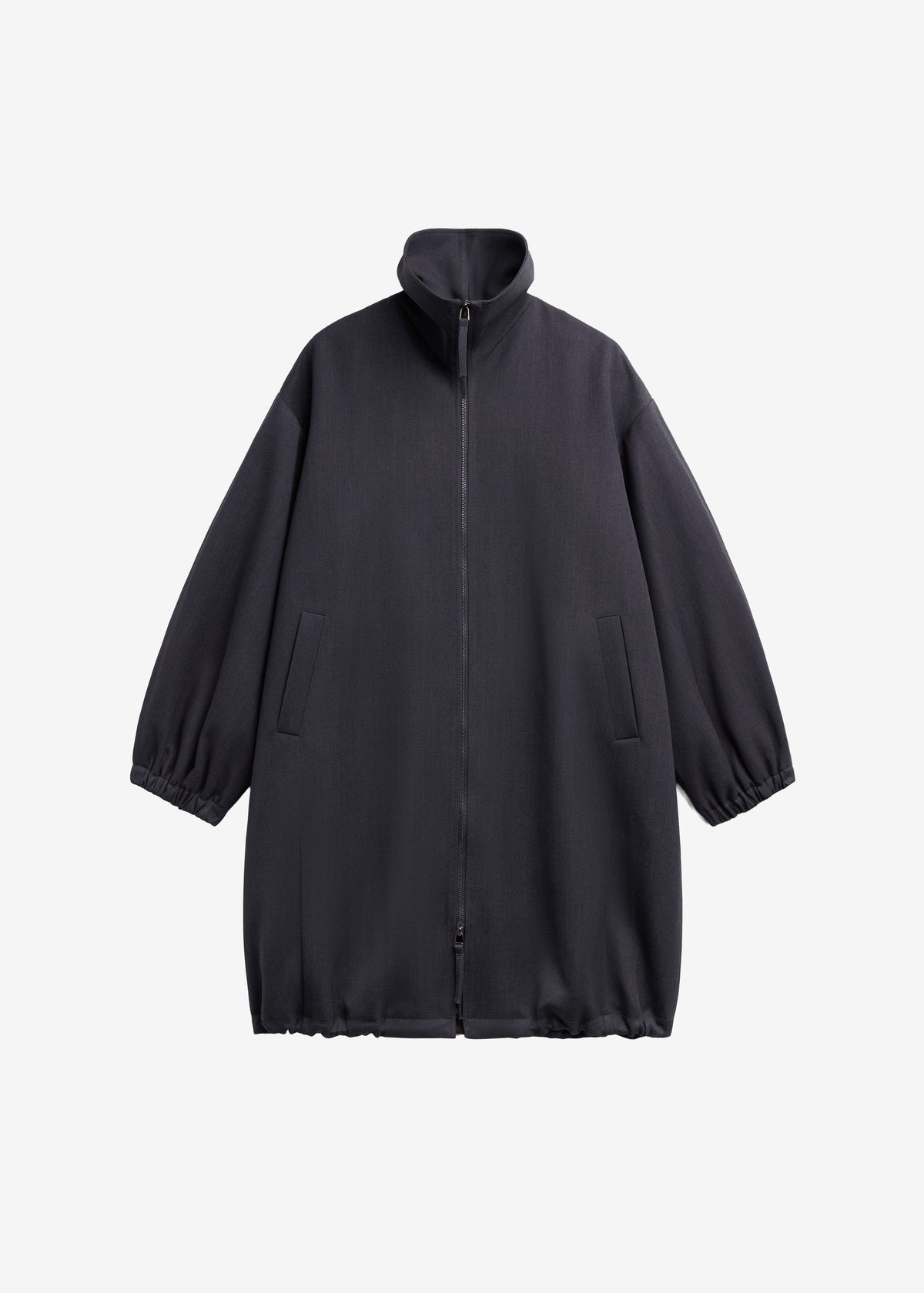 Joelle Zip-Up Overcoat - Dark Grey