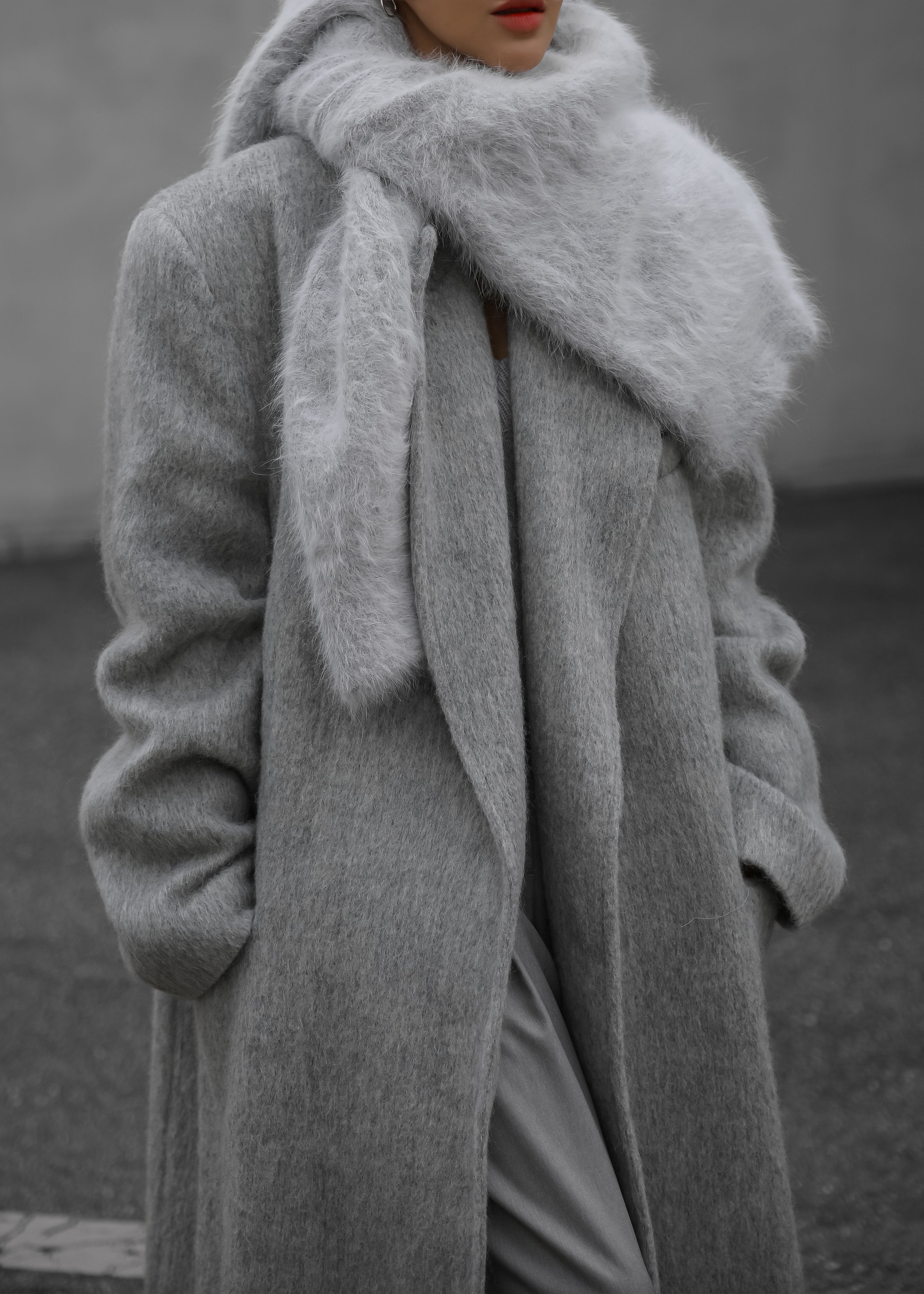 John Oversized Coat - Light Grey – The Frankie Shop