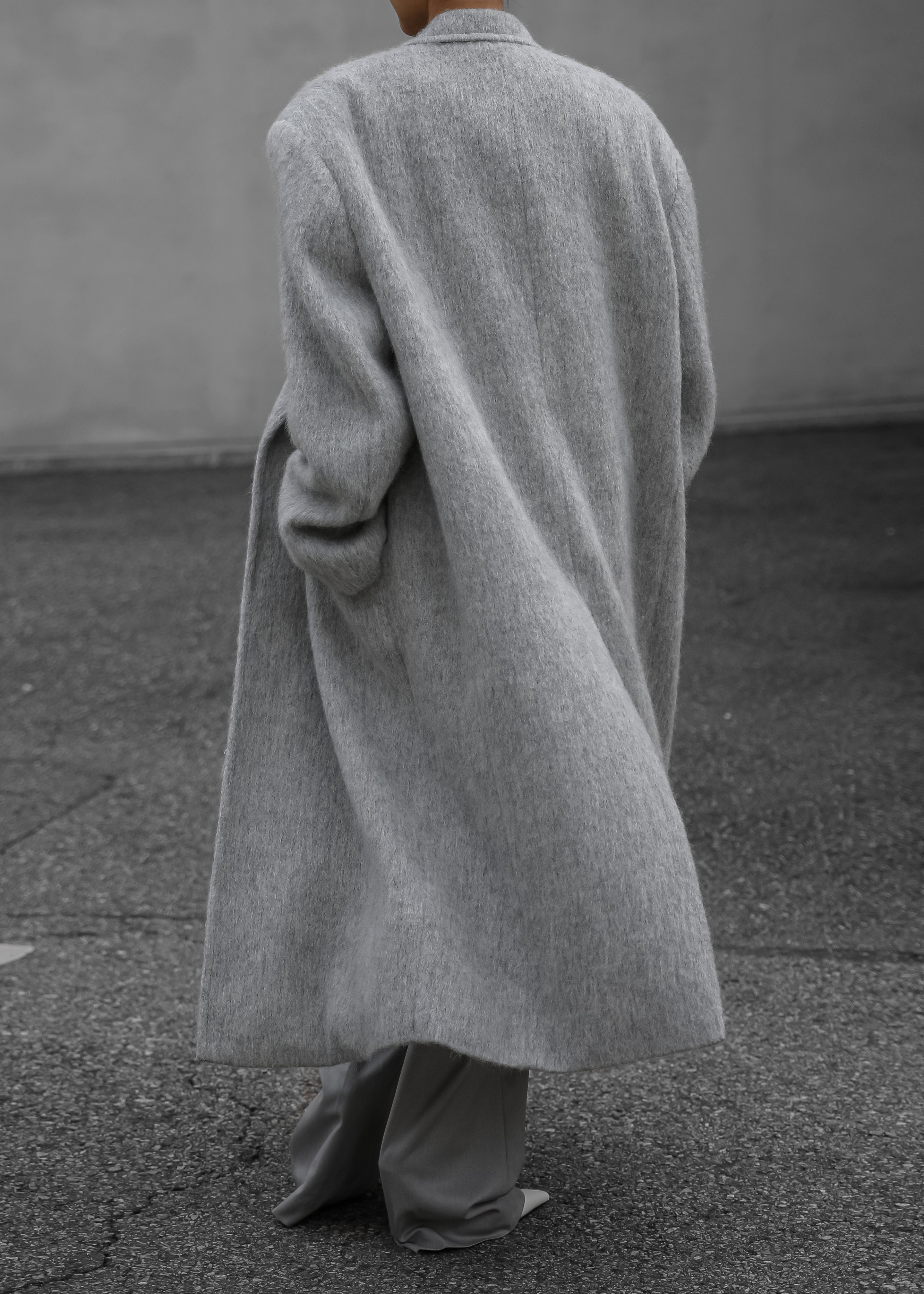 John Oversized Coat - Light Grey – The Frankie Shop