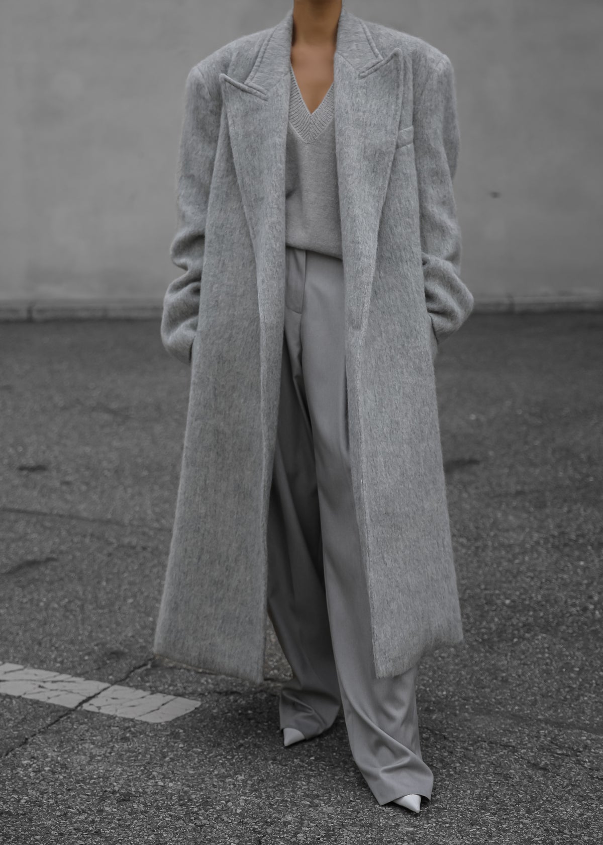 John Oversized Coat - Light Grey - 3
