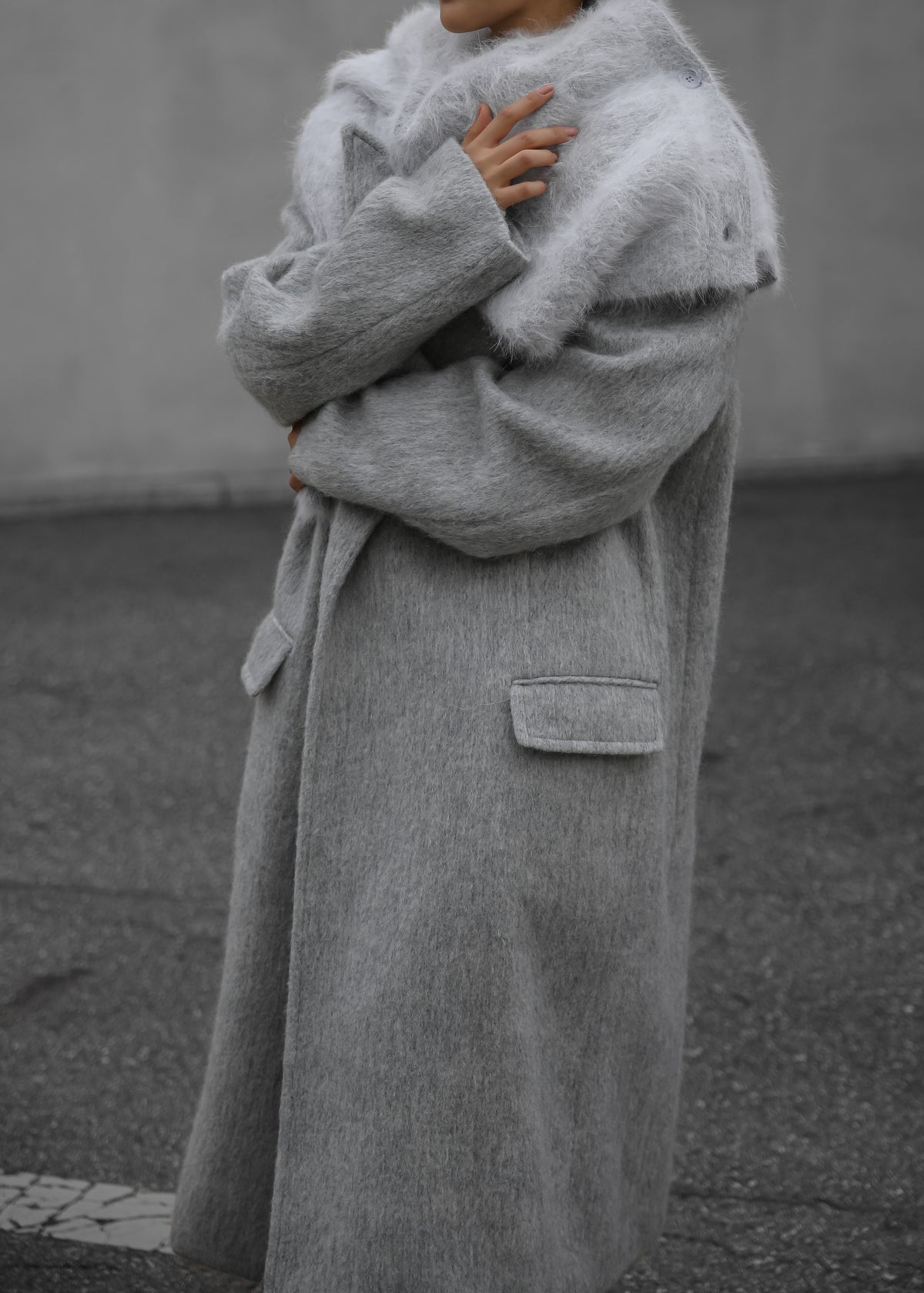 John Oversized Coat - Light Grey - 6