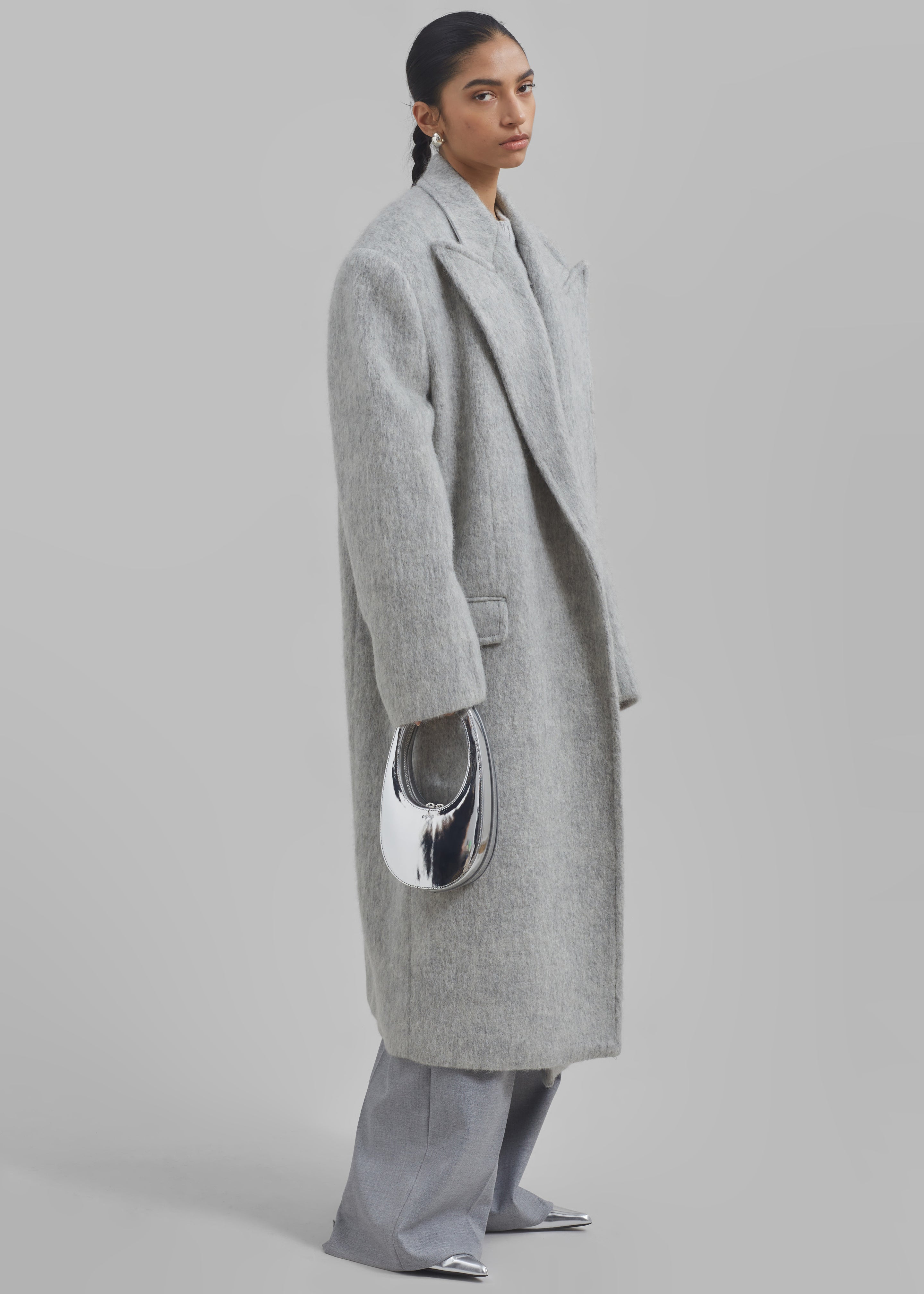 John Oversized Coat - Light Grey – The Frankie Shop