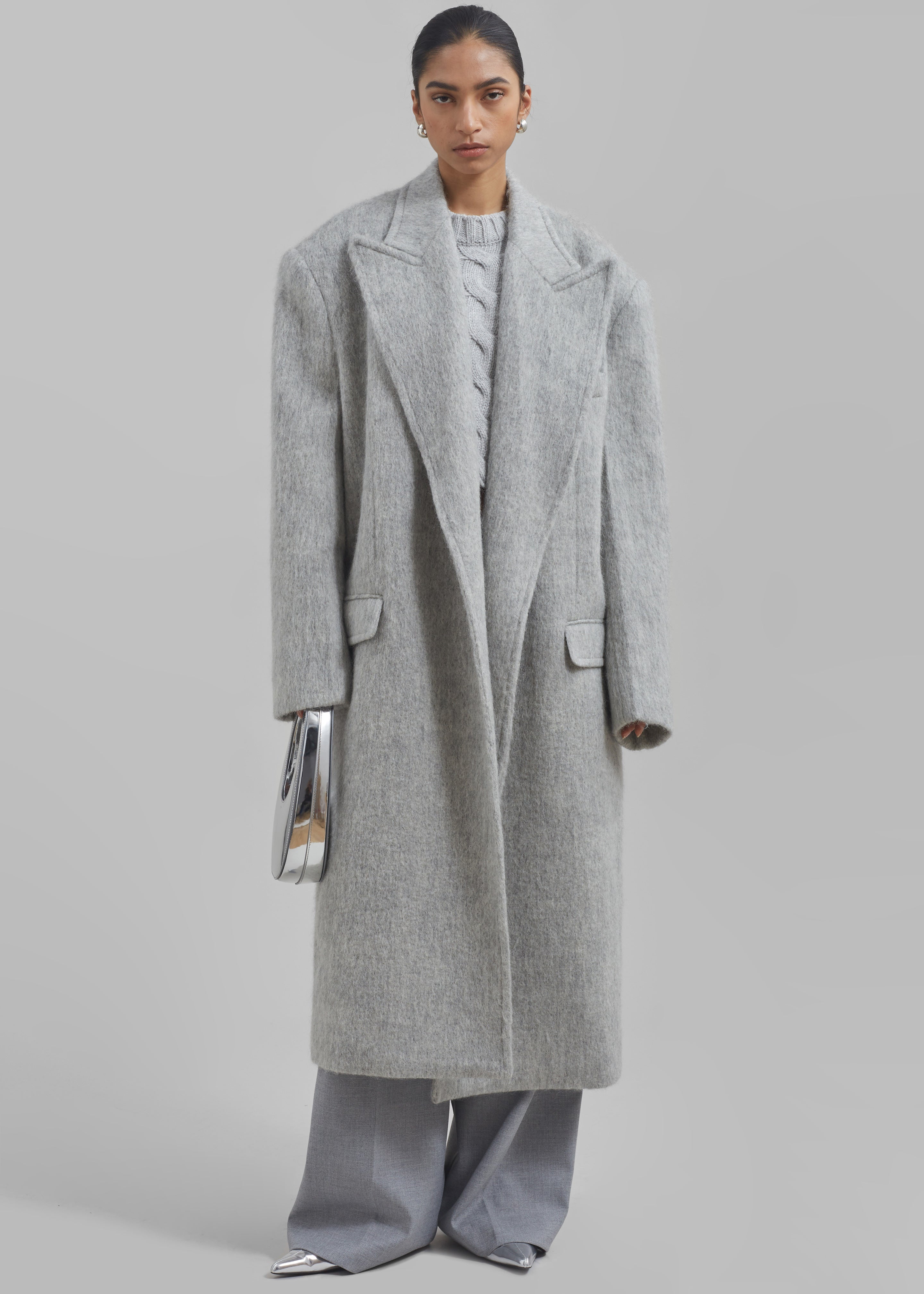 John Oversized Coat - Light Grey – The Frankie Shop
