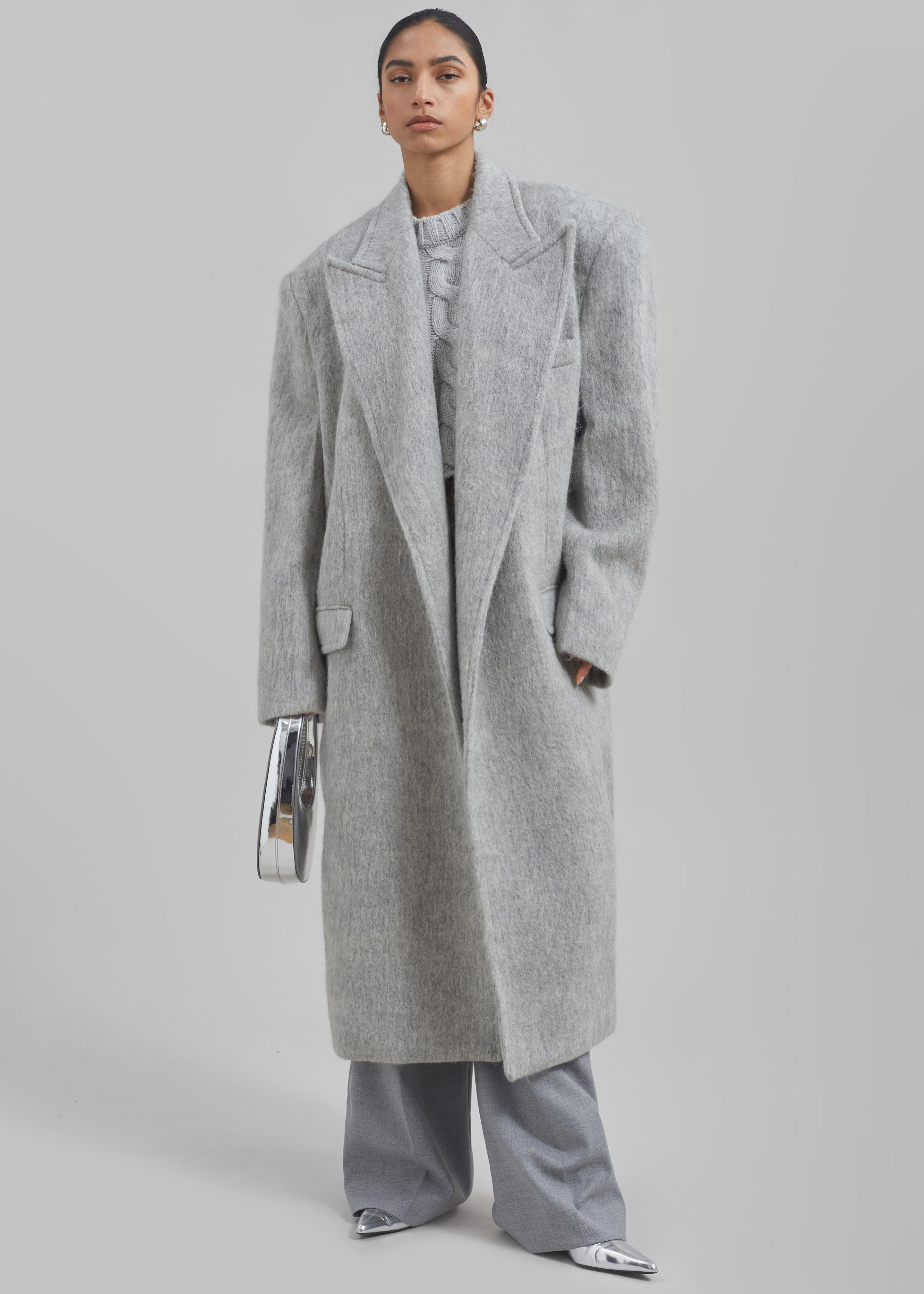 多*ん様 FEELS. OVERSIZEDWOOLCOAT LIGHT GRAY John Oversized Coat - Light Grey – The Frankie Shop
