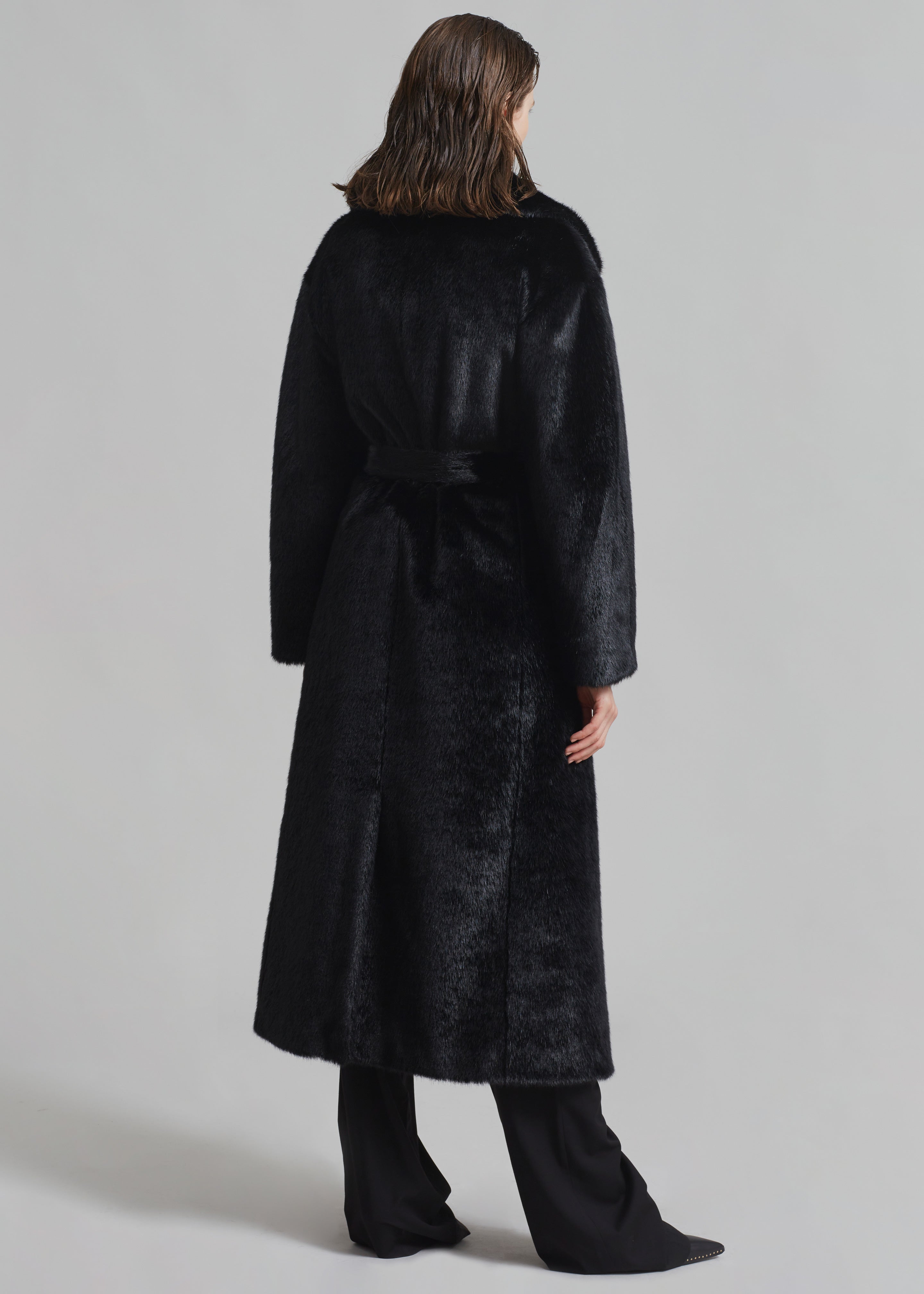 Joni Faux Fur Coat - Black - 8
