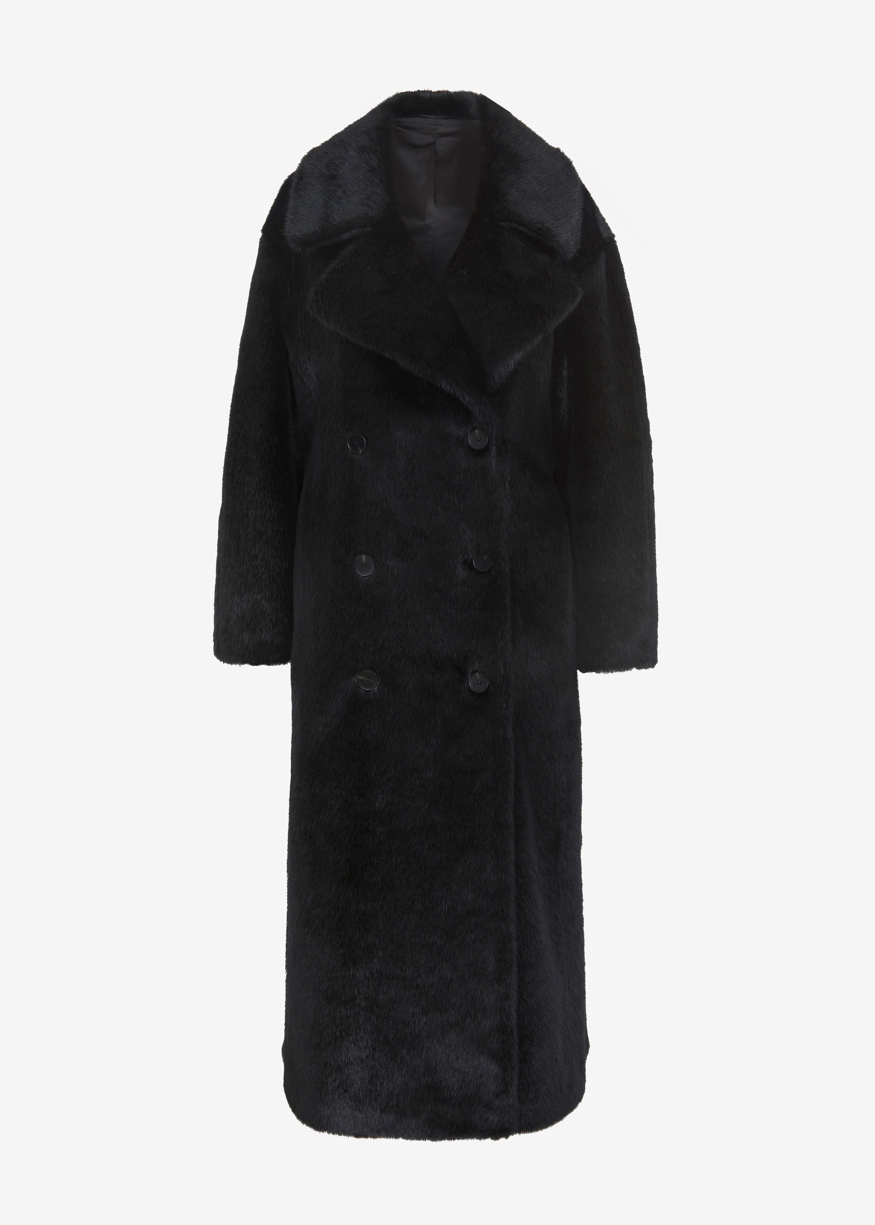 Joni Faux Fur Coat - Black - 9